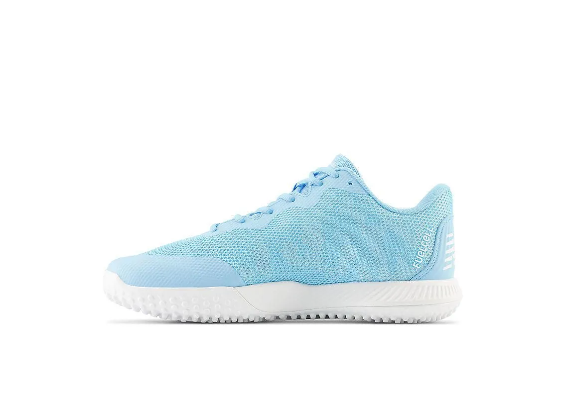 Metallic Buckle New Balance Men's FuelCell 4040 V7 Turf Baseball Shoes - Sky Blue / White - T4040TC7