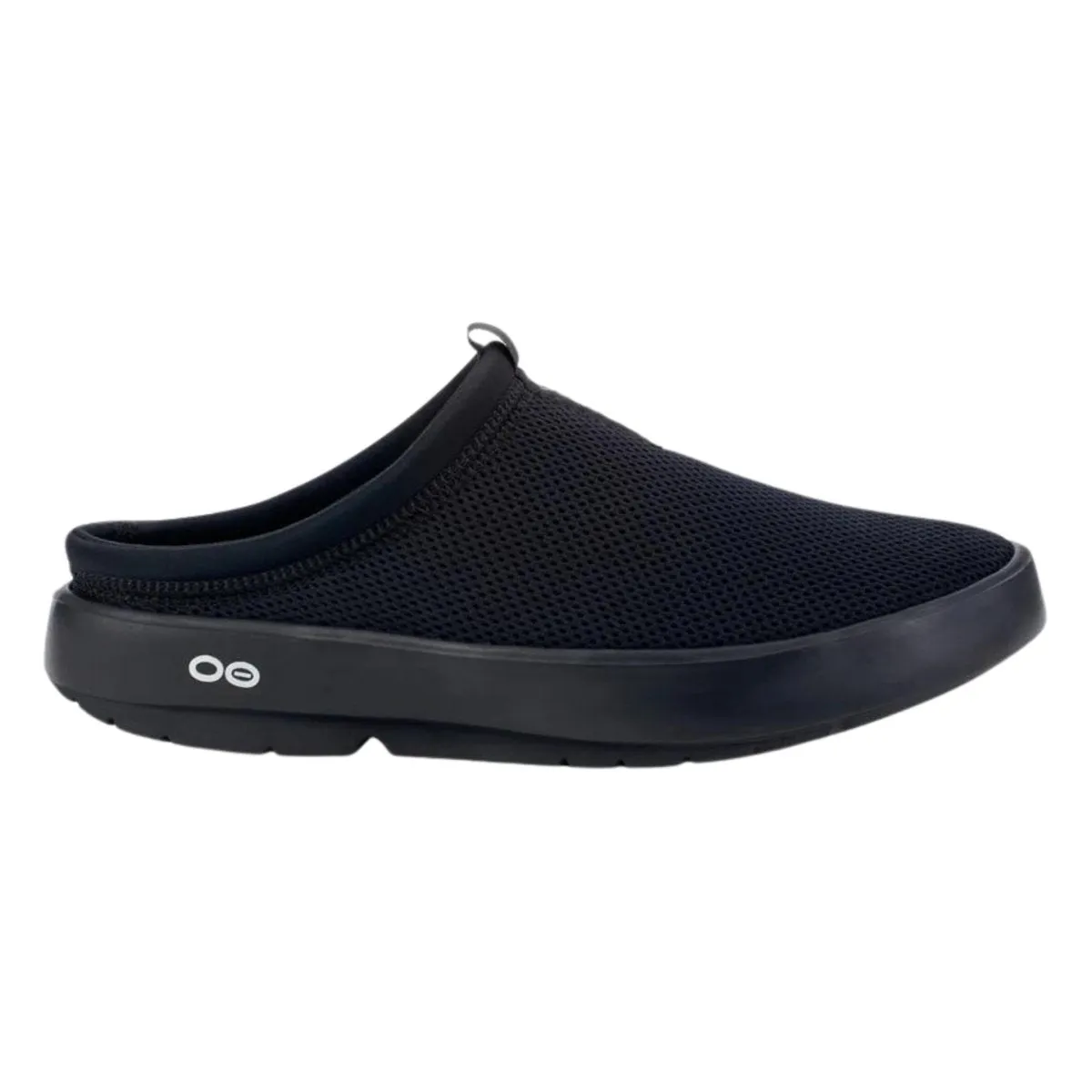 View Stop Jogging Gear OOFOS Men's OOcoozie Sport Mule Black Mesh
