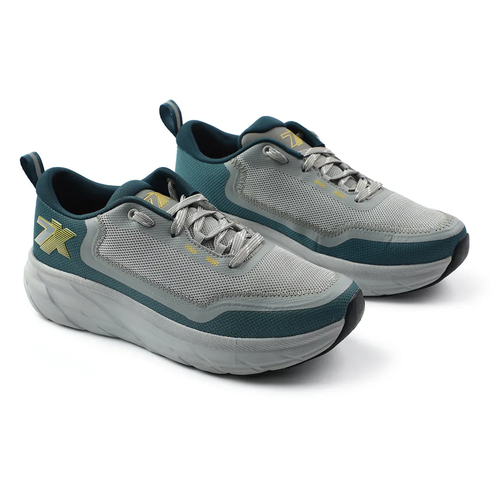 Leap7x Dark Grey Sports Lacing Running Shoes For Men ROBUST-3E By Liberty Solid