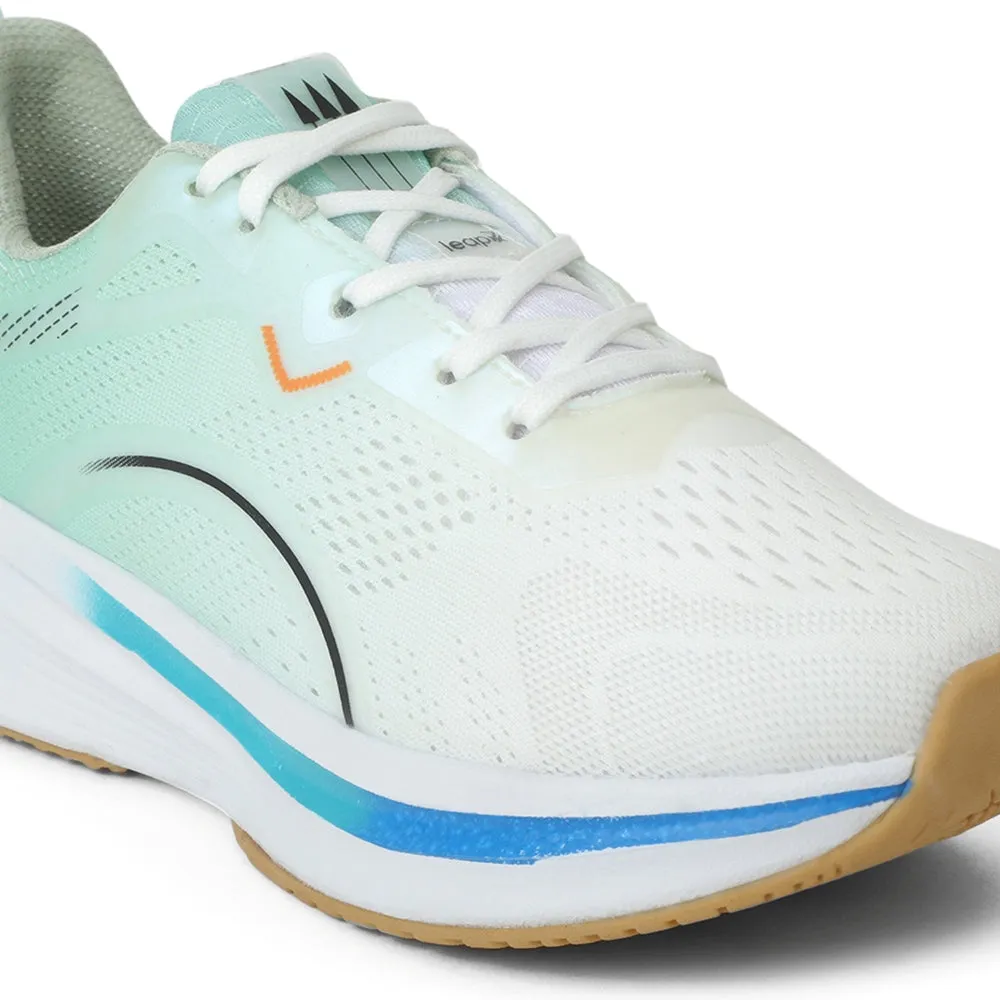 Leap7x Sea Green Sports Lacing Running Shoes For Men PACIFIC-1E By Liberty Lace Up
