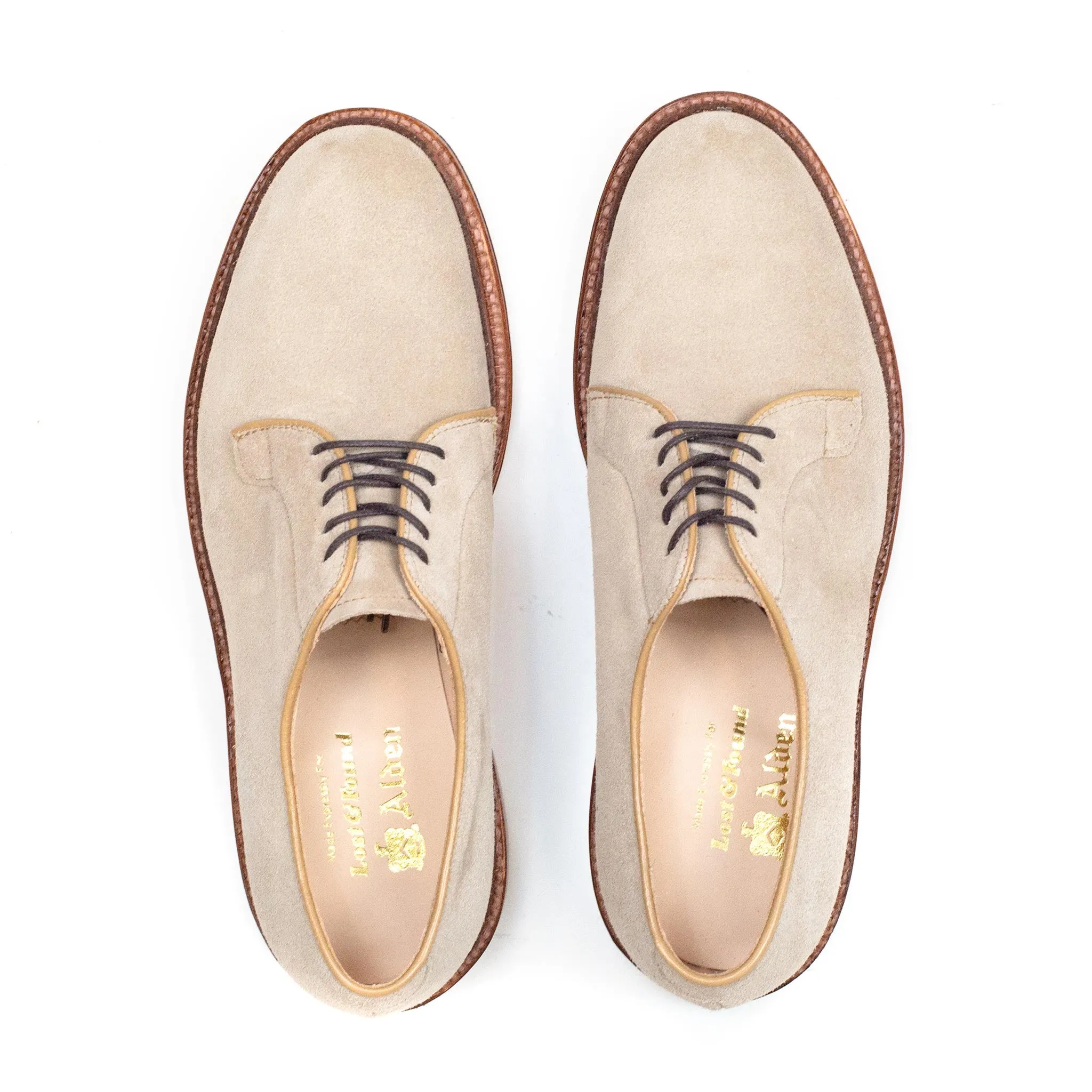 Alden Plain Toe Blucher Milkshake Suede Cushioned ride Weekend Wear