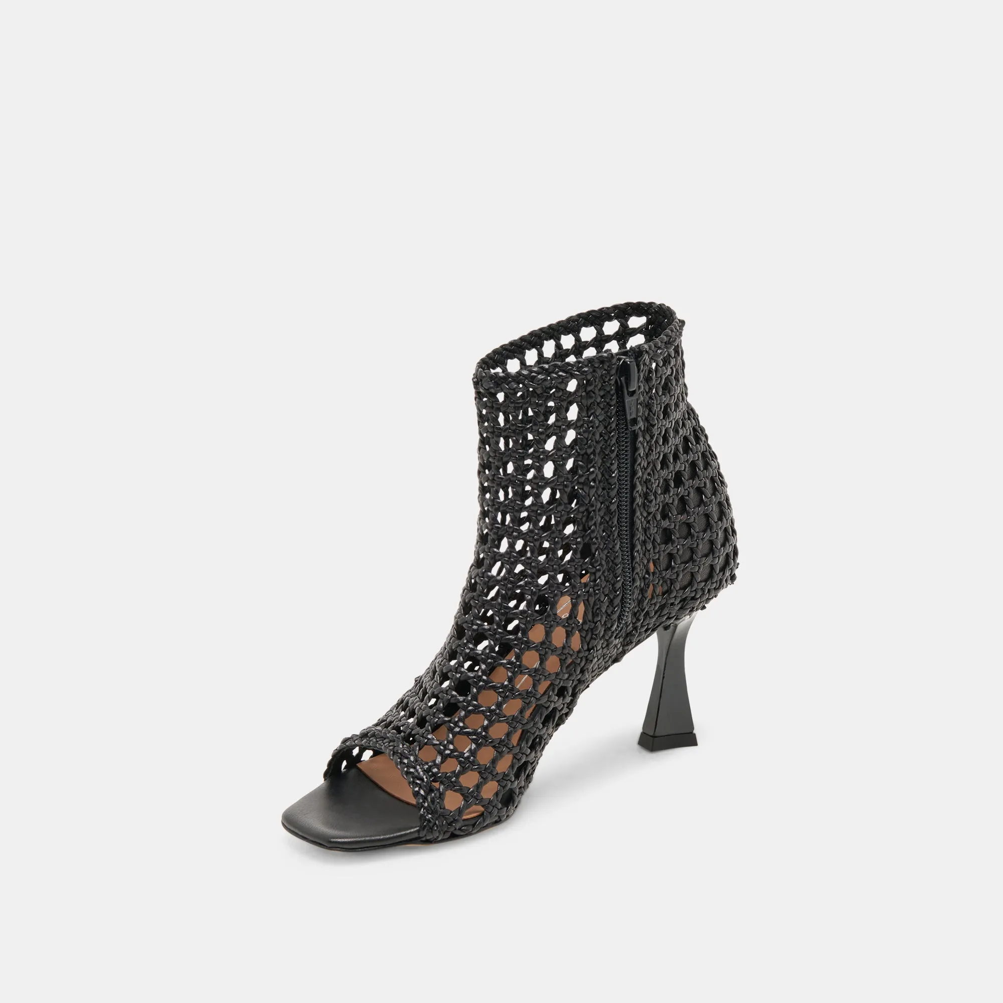 QUIN HEELS BLACK WOVEN LEATHER Luxury Wedding Pumps