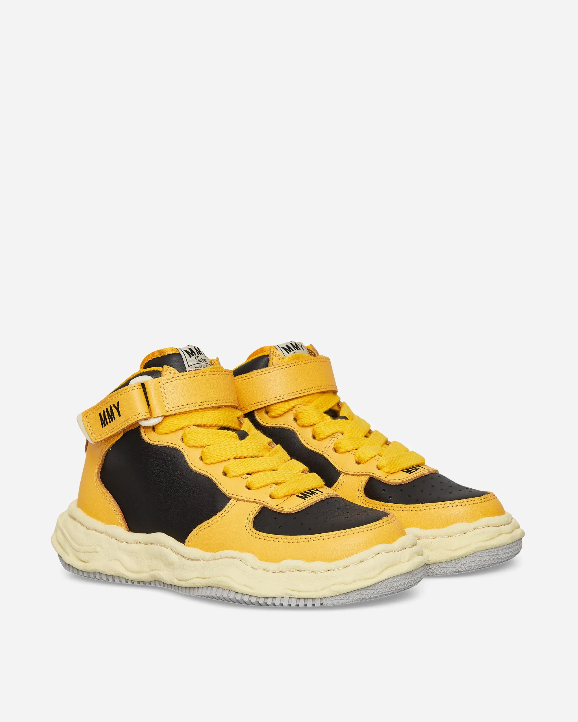 Wayne VL OG Sole Leather High Sneakers Yellow Rubber Outsole Chunky Sole