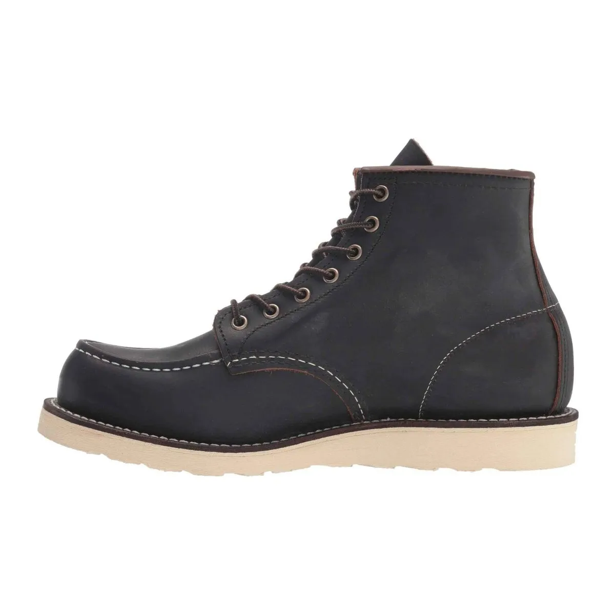 Quick Entry Anti   Slip Feature Red Wing Men's 6-Inch Classic Moc 8849 Black Prairie Leather