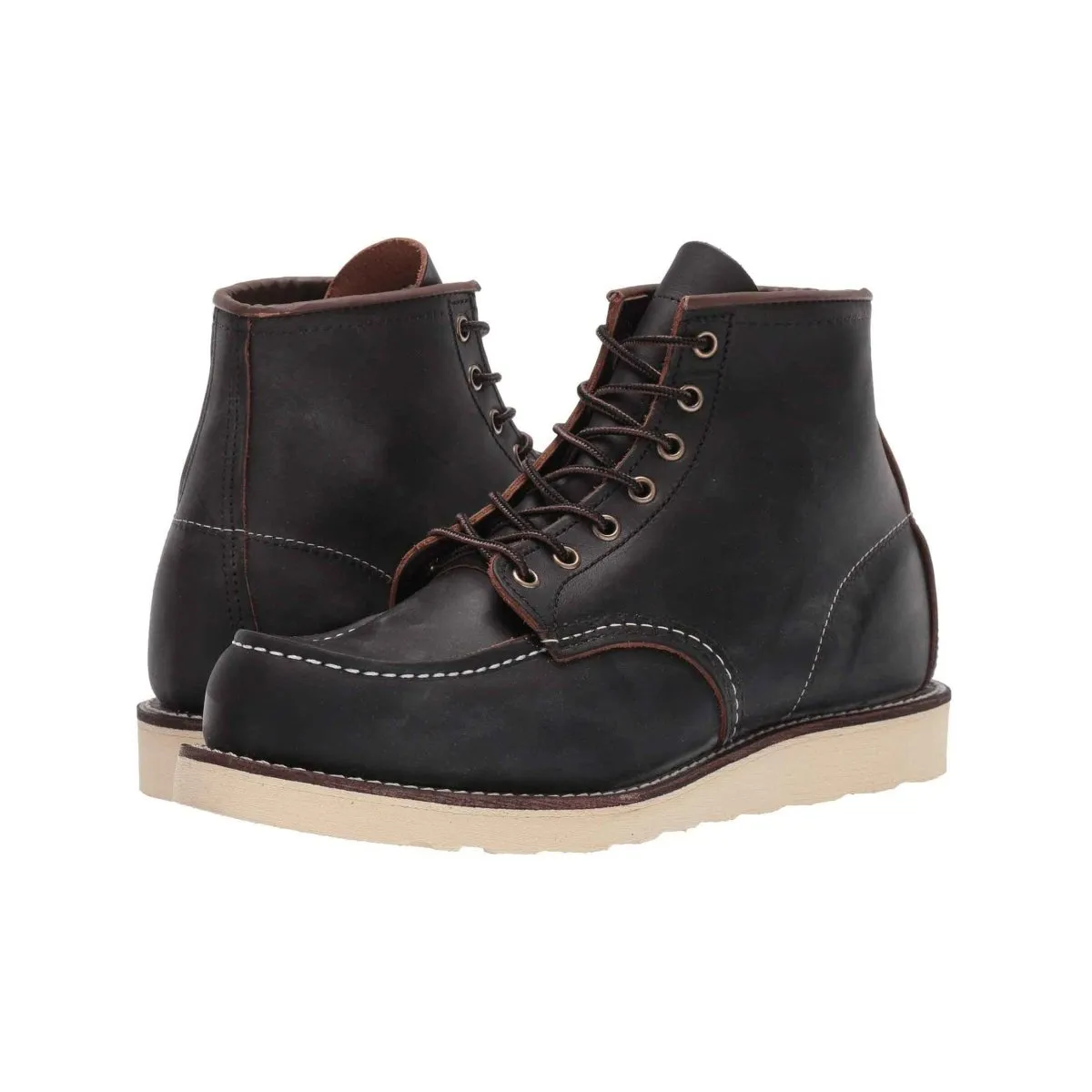 padded lining Red Wing Men's 6-Inch Classic Moc 8849 Black Prairie Leather