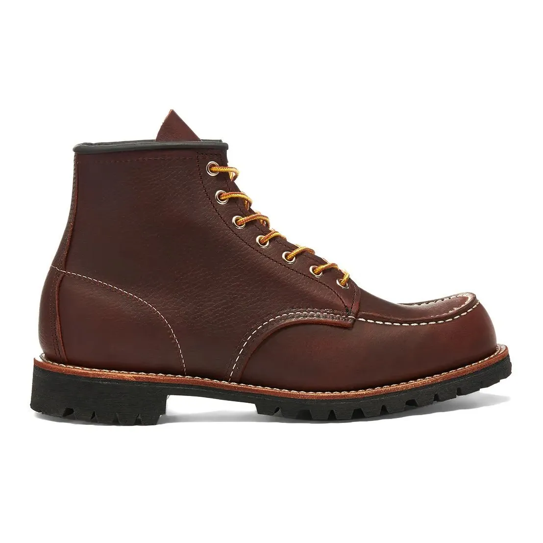 Red Wing Men's Roughneck 8146 Classic Moc Briar Brown Leather Breathable   fabric Logo Bold