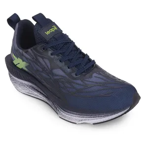 Leap7x Navy Blue Sports Lacing Running Shoes For Men XLM-01 By Liberty short - term use shoe convenience