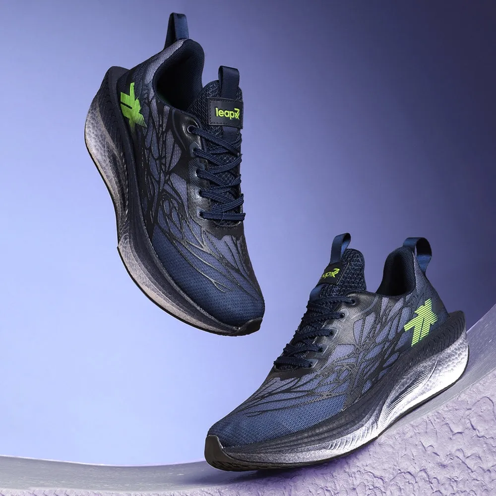Leap7x Navy Blue Sports Lacing Running Shoes For Men XLM-01 By Liberty multi - color Daily