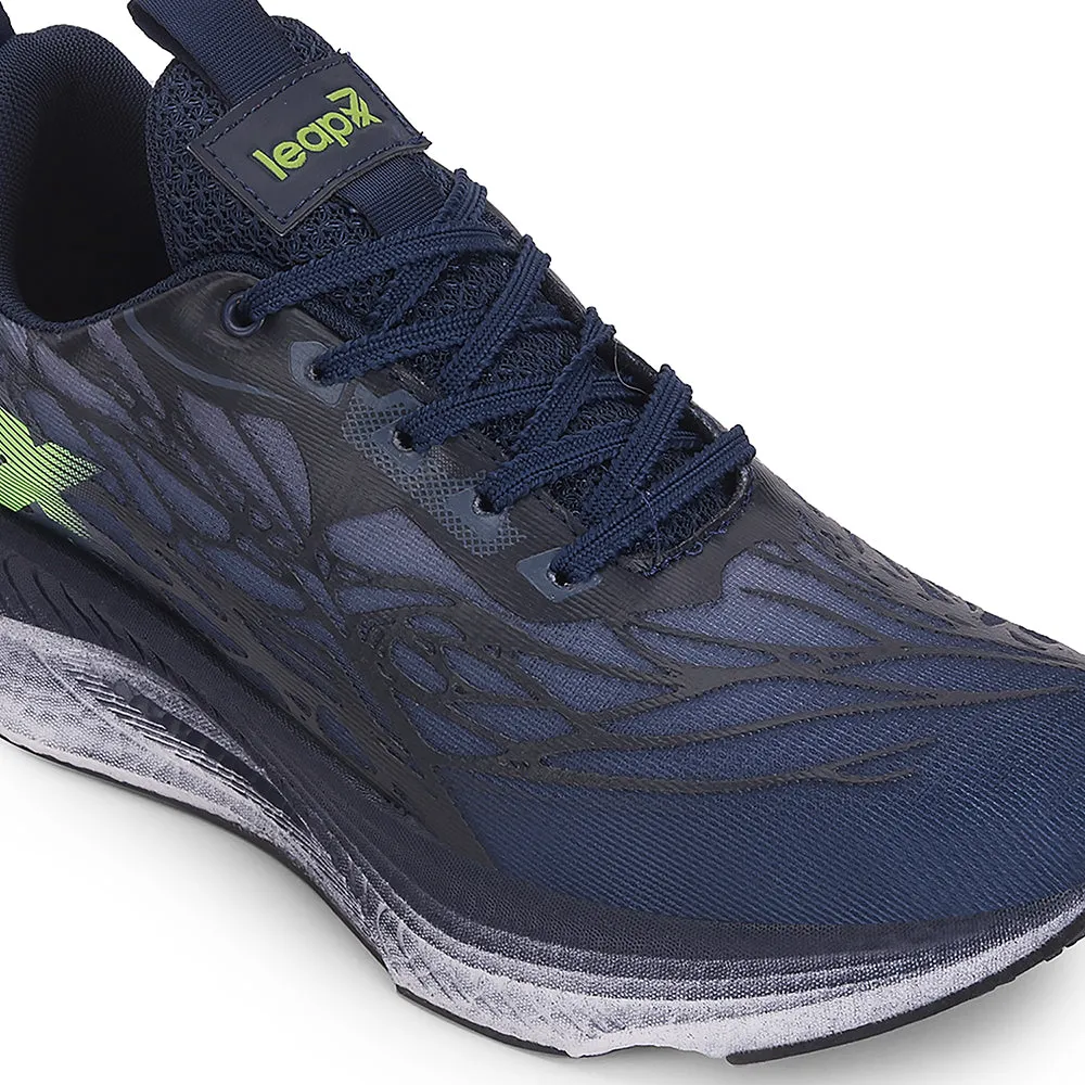 Leap7x Navy Blue Sports Lacing Running Shoes For Men XLM-01 By Liberty cold - climate running shoes Endurance - running