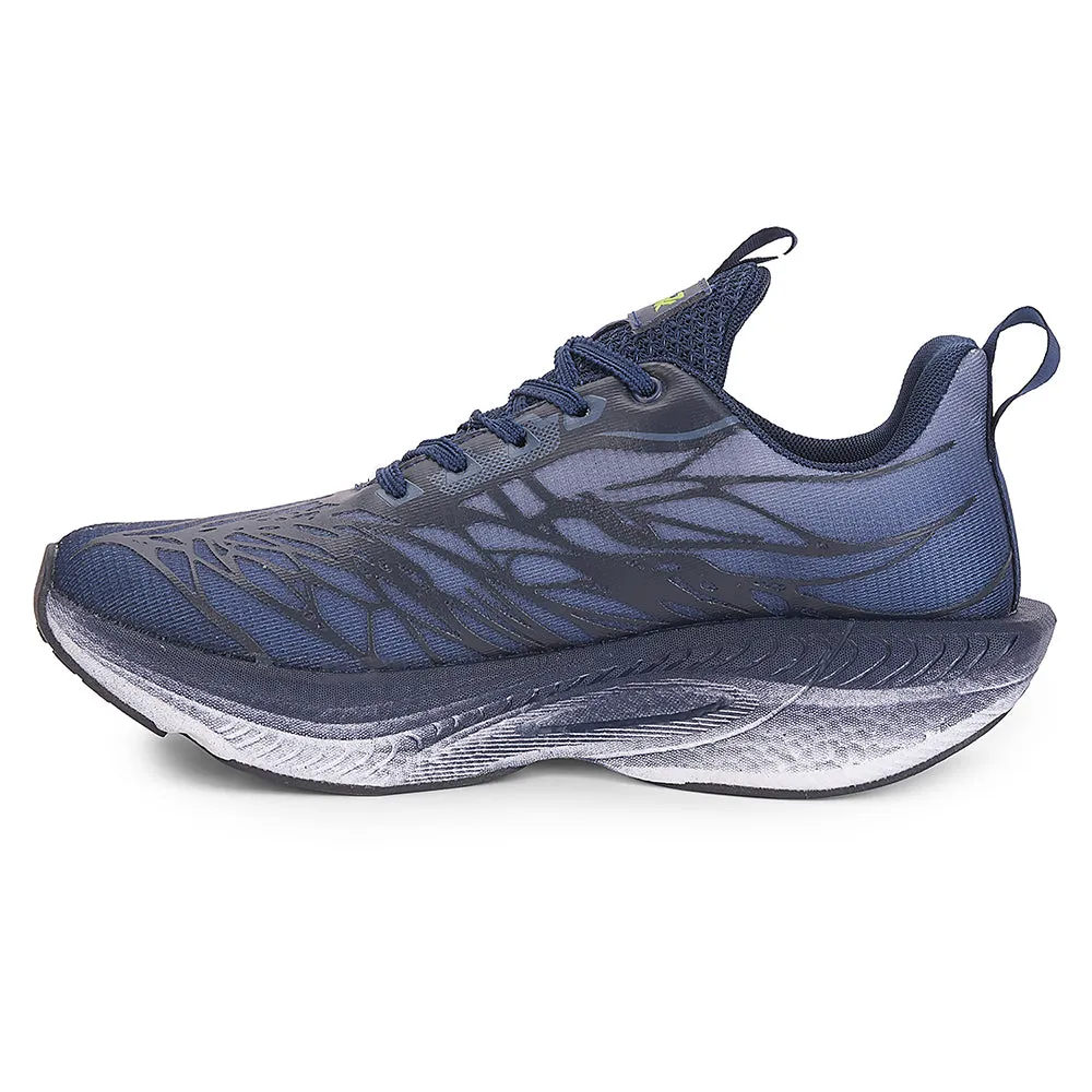 Leap7x Navy Blue Sports Lacing Running Shoes For Men XLM-01 By Liberty Arch Focus smooth - surface shoes