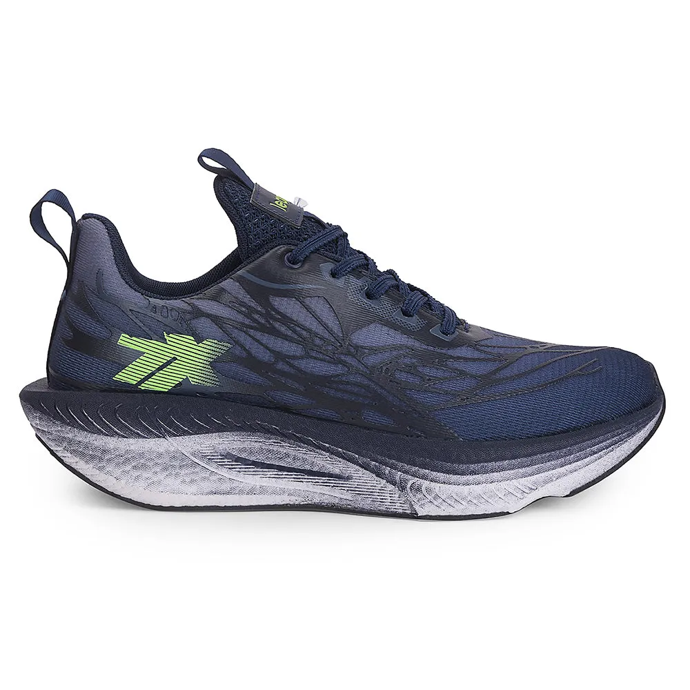 Leap7x Navy Blue Sports Lacing Running Shoes For Men XLM-01 By Liberty windproof - design - efficiency shoes