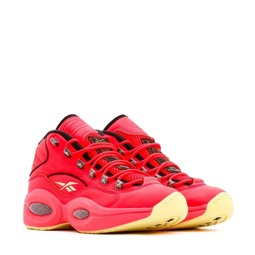 Speed Step Fit Abrasion Resistant Lining Reebok Basketball Men Question Mid x Hot Ones Allen Iverson Red GV7093