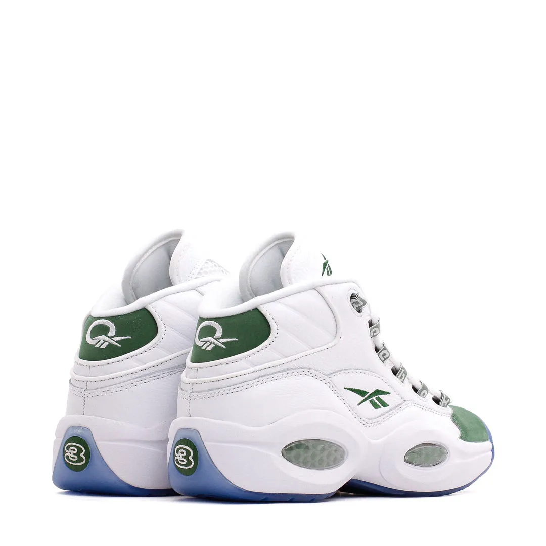Lightweight Construction Dual Density Foam Layers Reebok Classics Basketball Men Question Mid Allen Iverson White Green ID6690