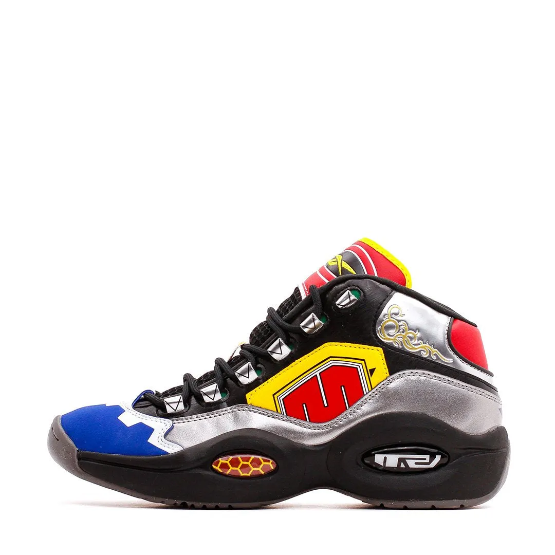 Shock Absorption Core Flexible Material Reebok Classics Basketball Men x Power Rangers Question Mid Allen Iverson Black Silver Red GY0590
