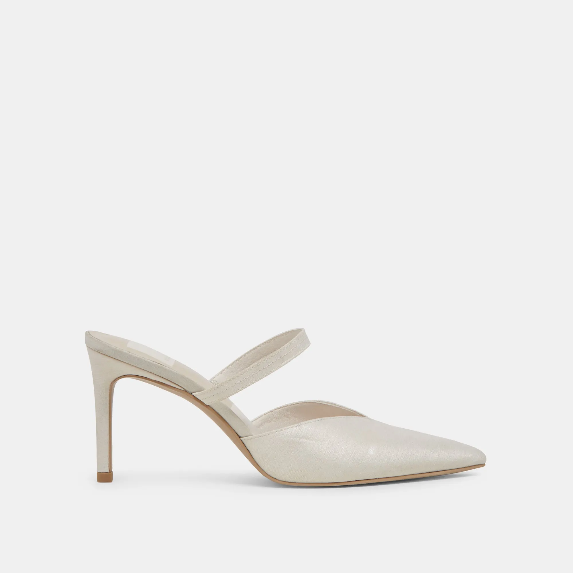 KANIKA HEELS IVORY SATIN Anti Fatigue