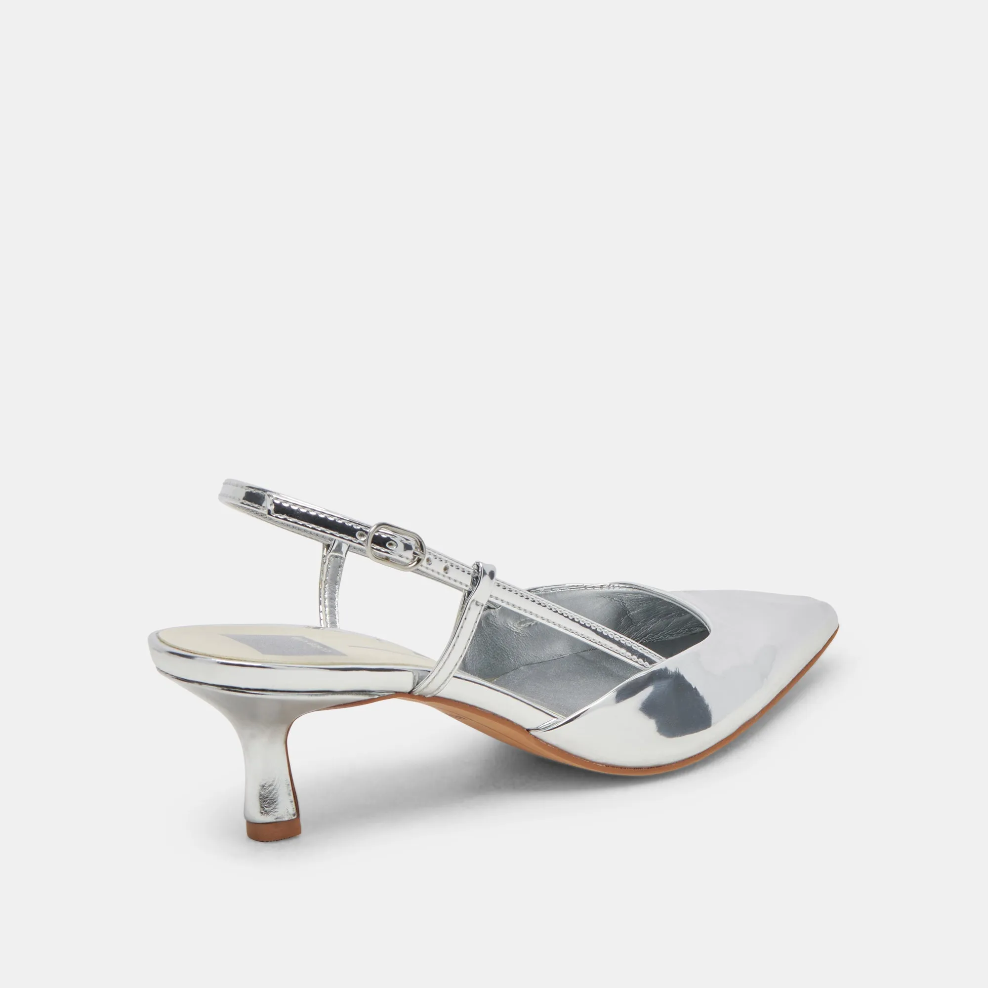 Quick Drying Elegant Footwear ODELA WIDE HEELS SILVER STELLA