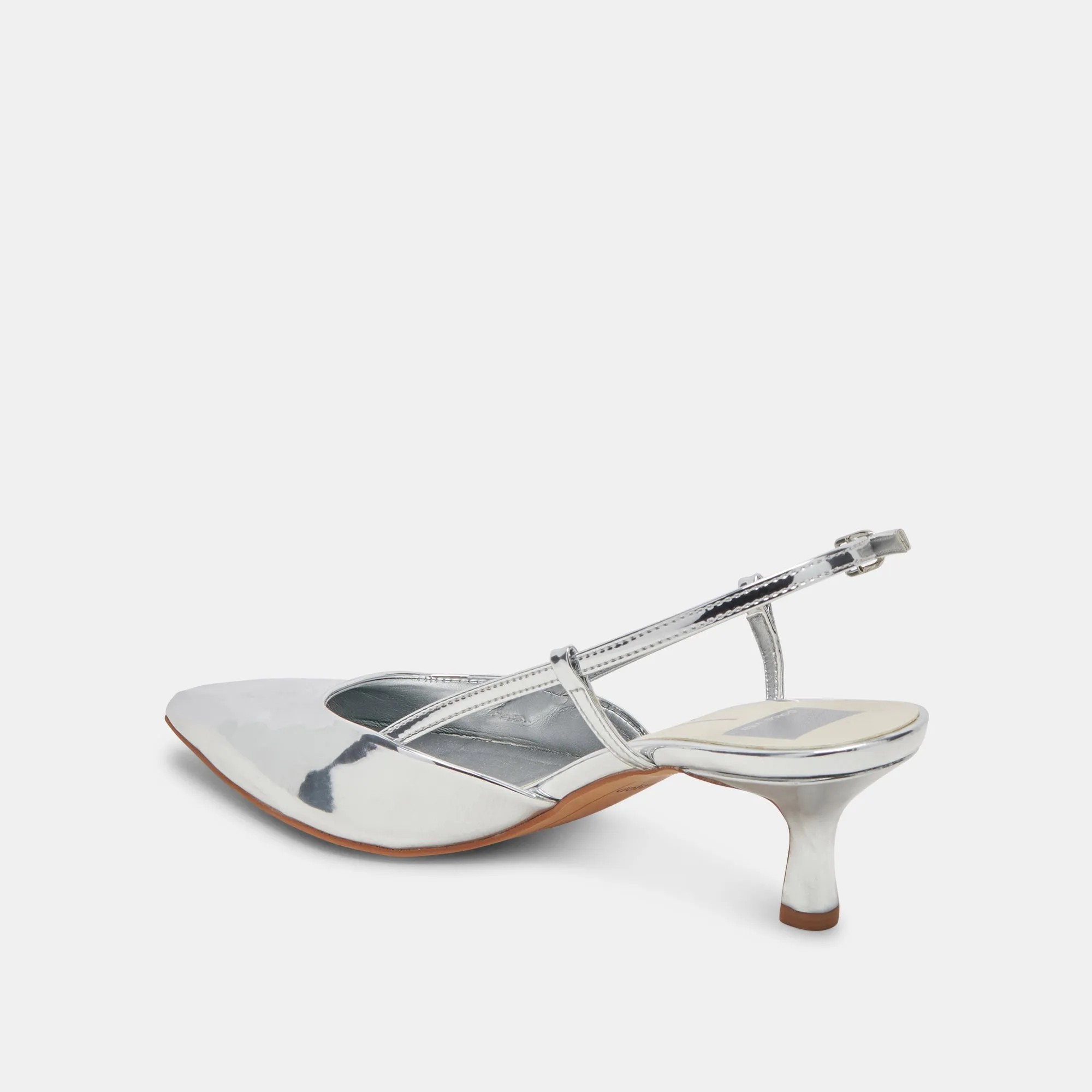 Flexible Design Ballet-Inspired Heels ODELA WIDE HEELS SILVER STELLA