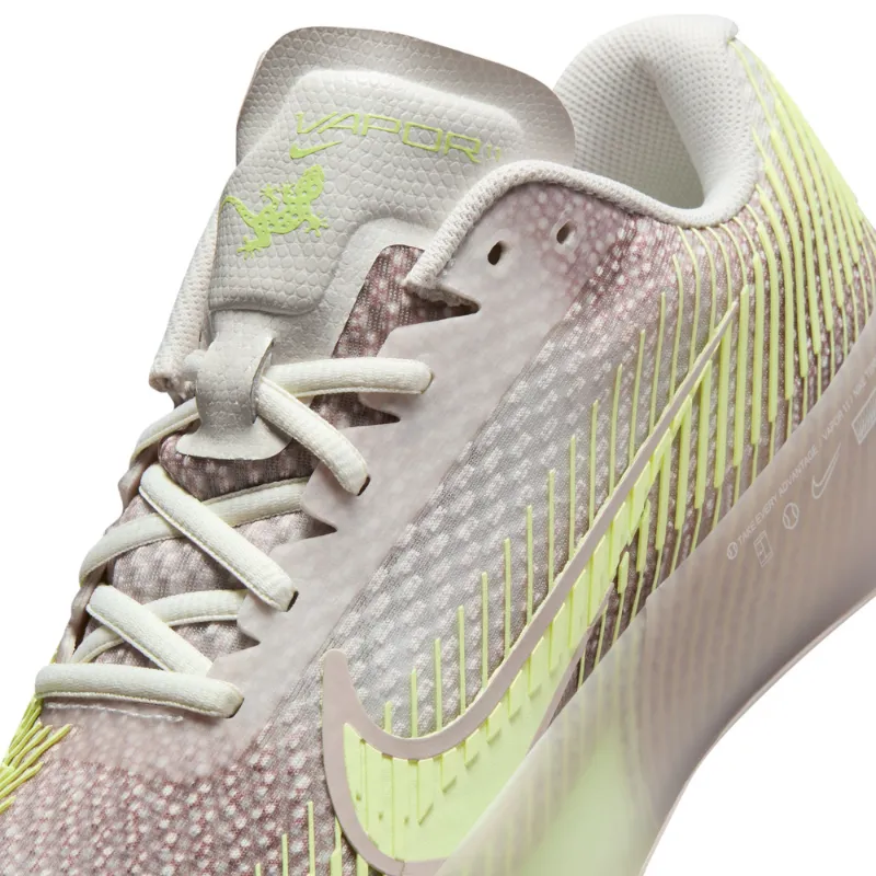 Cushion Base High Intensity Nike Court Air Zoom Vapor 11 Premium Women Hard Court Tennis Shoes - Phantom/Barely Volt-Platinum Violet