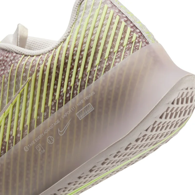 High Schoolers Nike Court Air Zoom Vapor 11 Premium Women Hard Court Tennis Shoes - Phantom/Barely Volt-Platinum Violet
