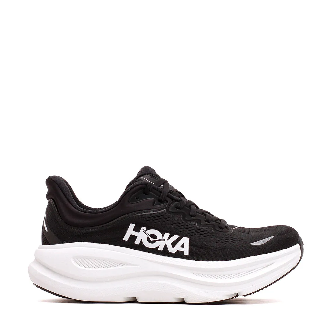 Smooth Surface Hoka One One Men Bondi 9 Black White 1162011-BWHT
