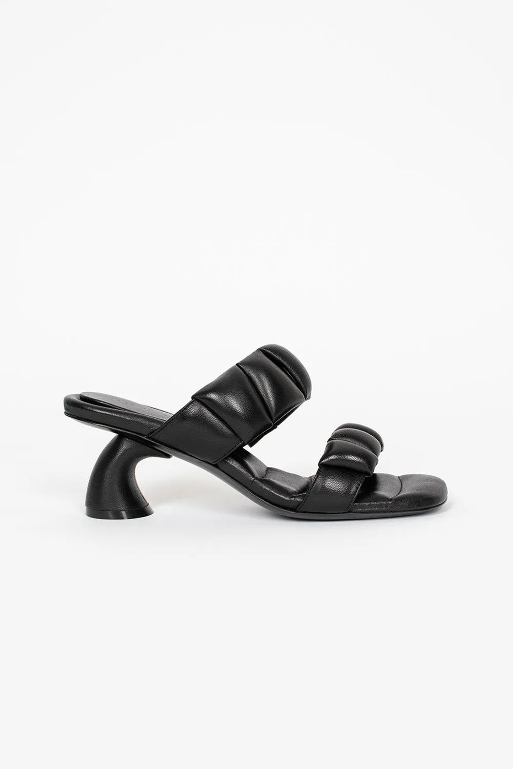 On Track Padded Healed Sandals Black