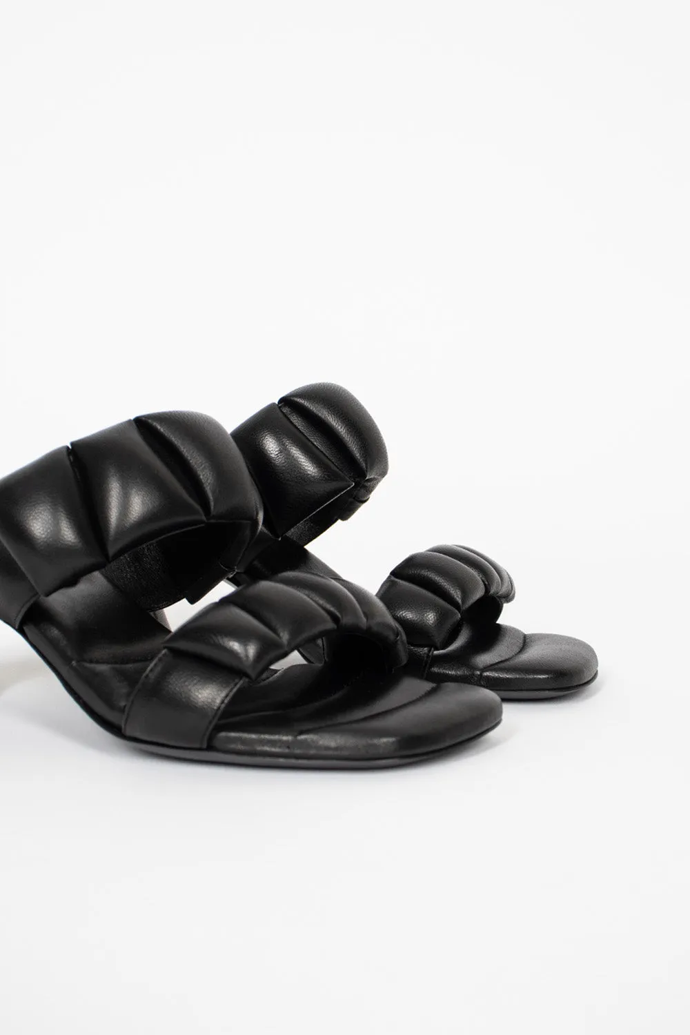 Padded Healed Sandals Black Fashion Mood