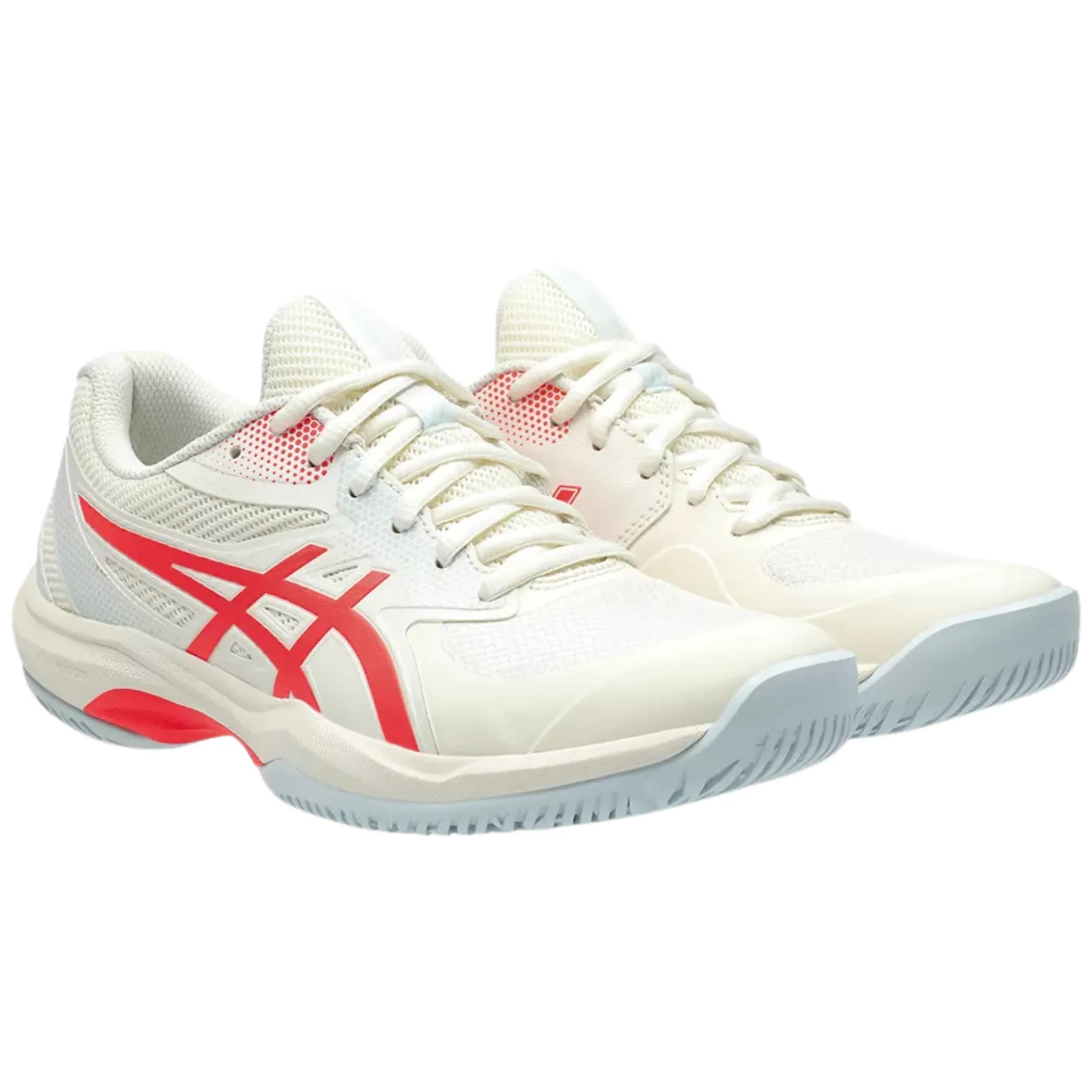 Comfortable Asics Game FF Womens Pickleball Shoes - Cream/Flash Red