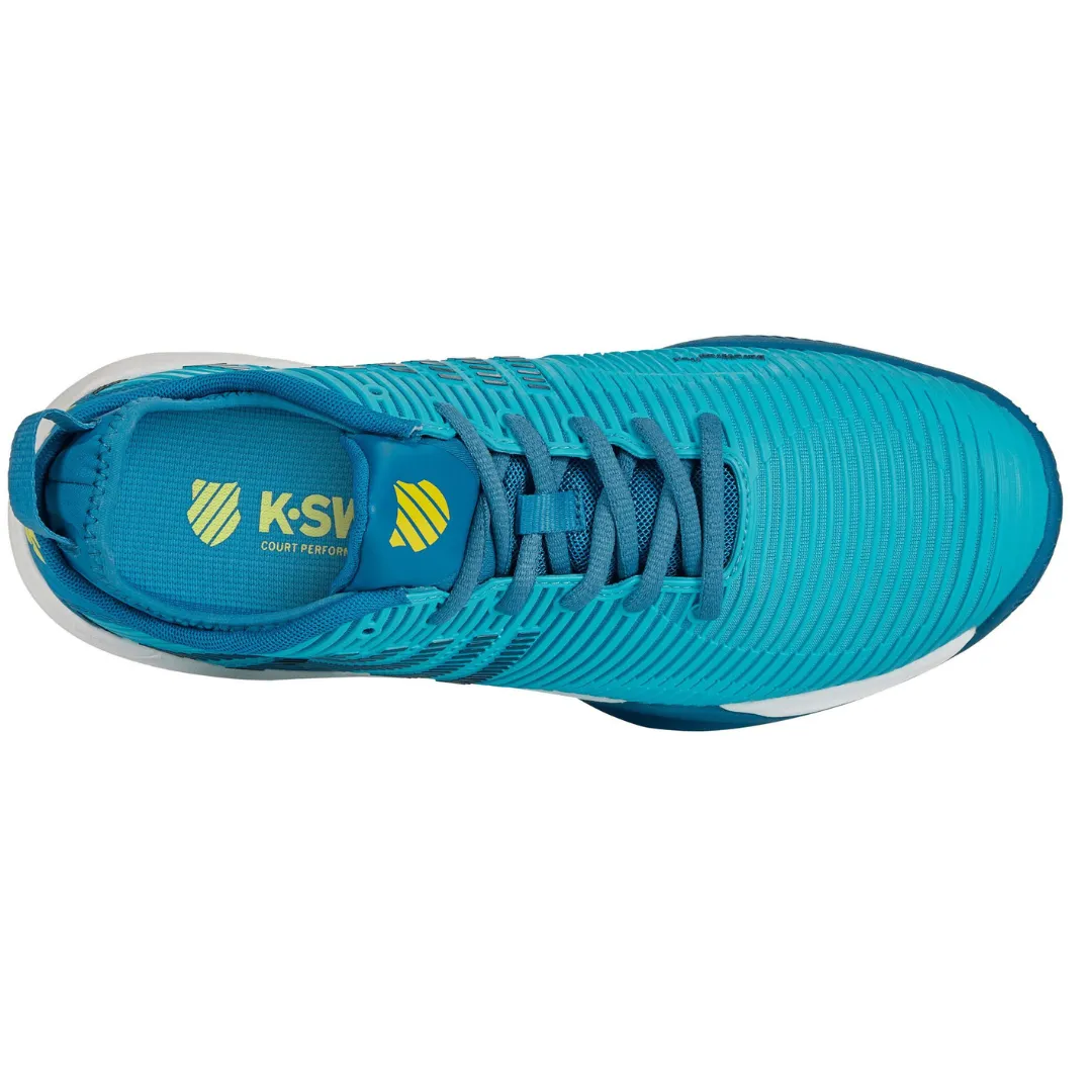 Canvas Upper Indoor K Swiss Hypercourt Supreme HB Mens Tennis Shoes - Scuba Blue/Celestial/Brilliant White