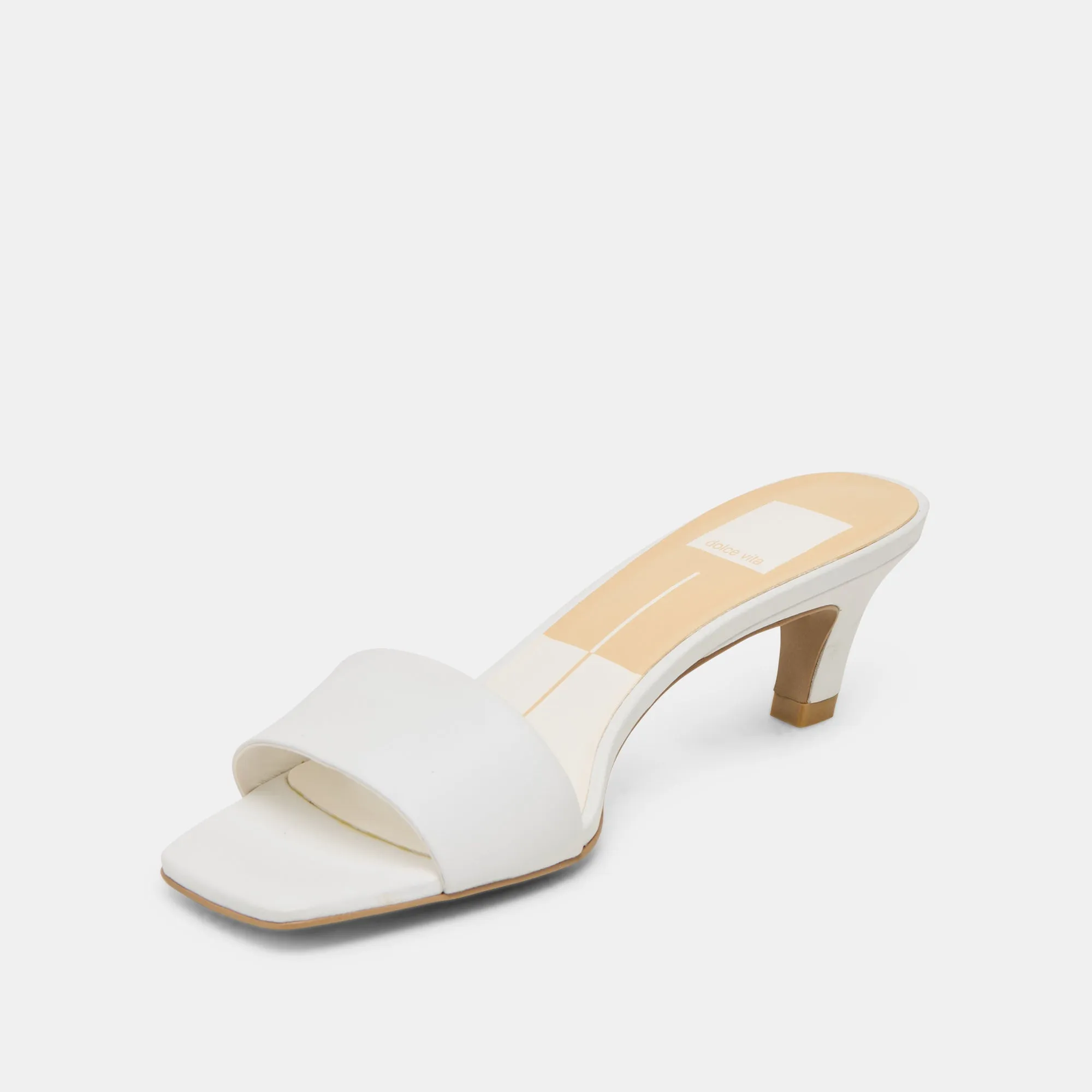 REXA HEELS TRUE WHITE LEATHER Ankle Strap Shoes