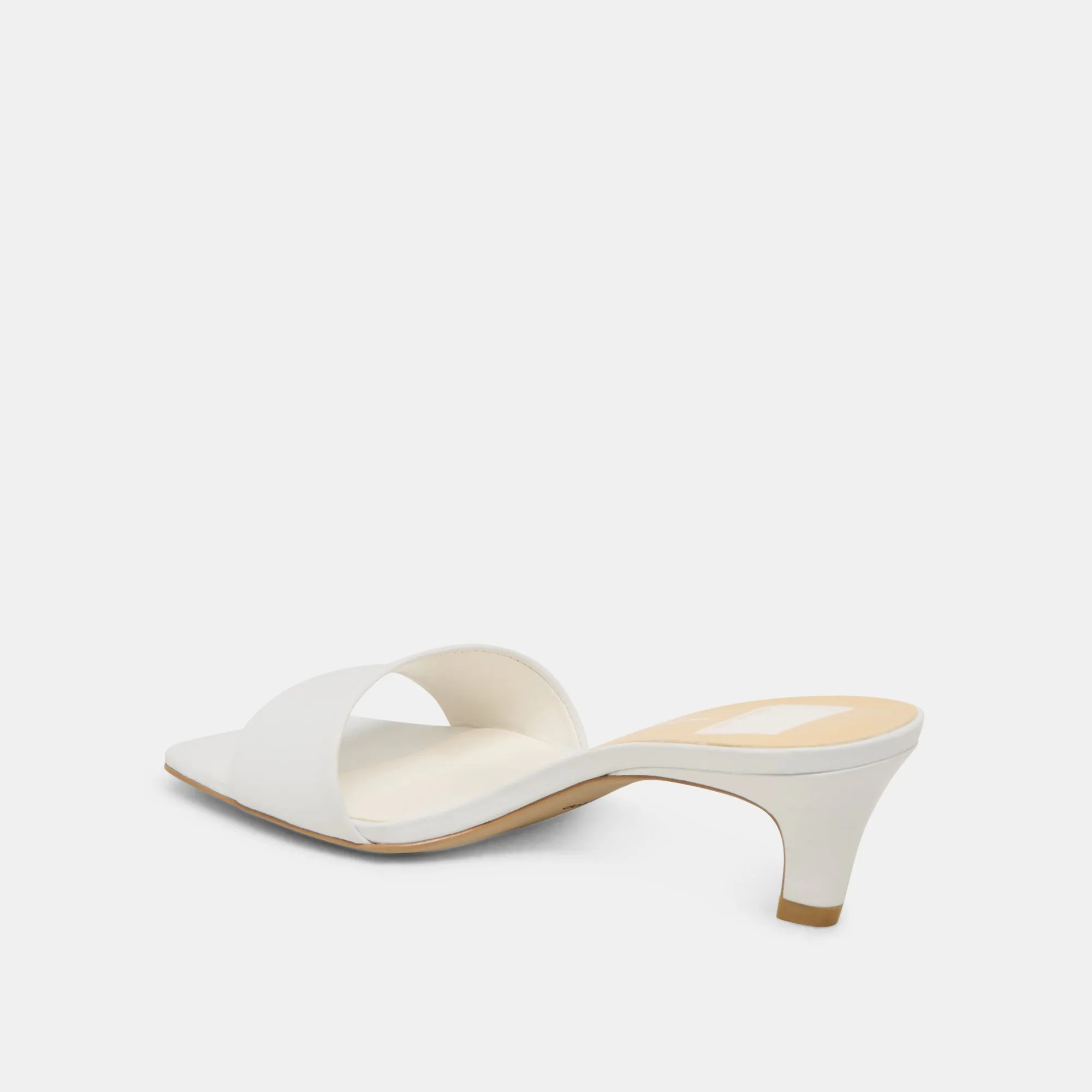 Comfortable Buckle REXA HEELS TRUE WHITE LEATHER