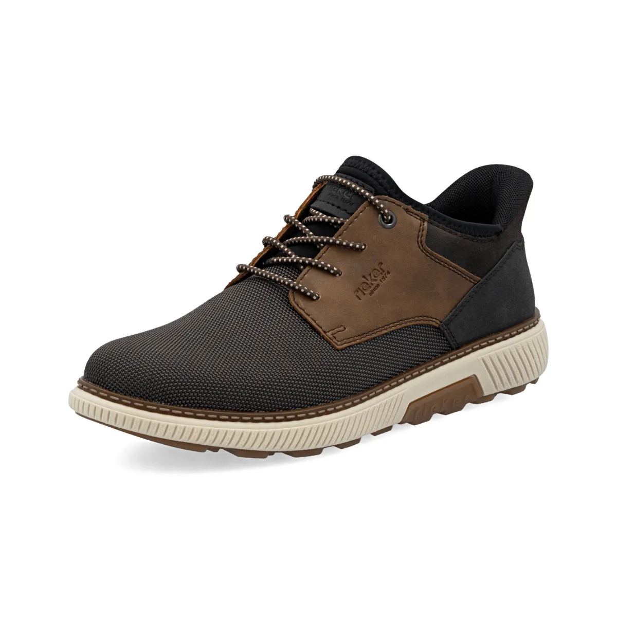Rieker Men's B3357-25 Black/Brown Nubuck Ride Friendly