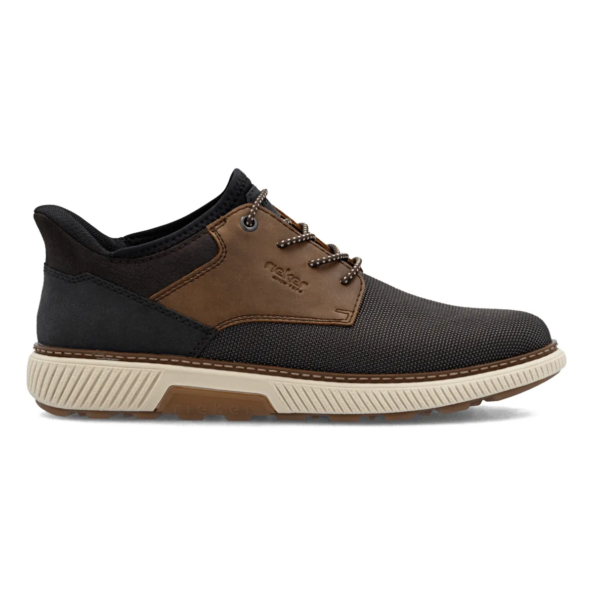 Rieker Men's B3357-25 Black/Brown Nubuck Modern Ease Sport Touch
