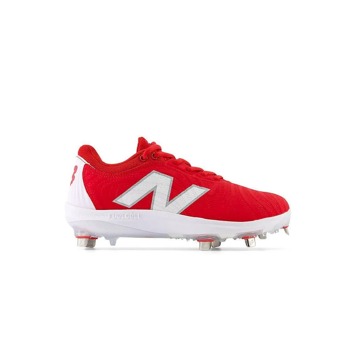 New Balance Women's FuelCell FUSE v4 Metal Fastpitch Softball Cleats - Team Red / Optic White - SMFUSER4 Minimal Aesthetic