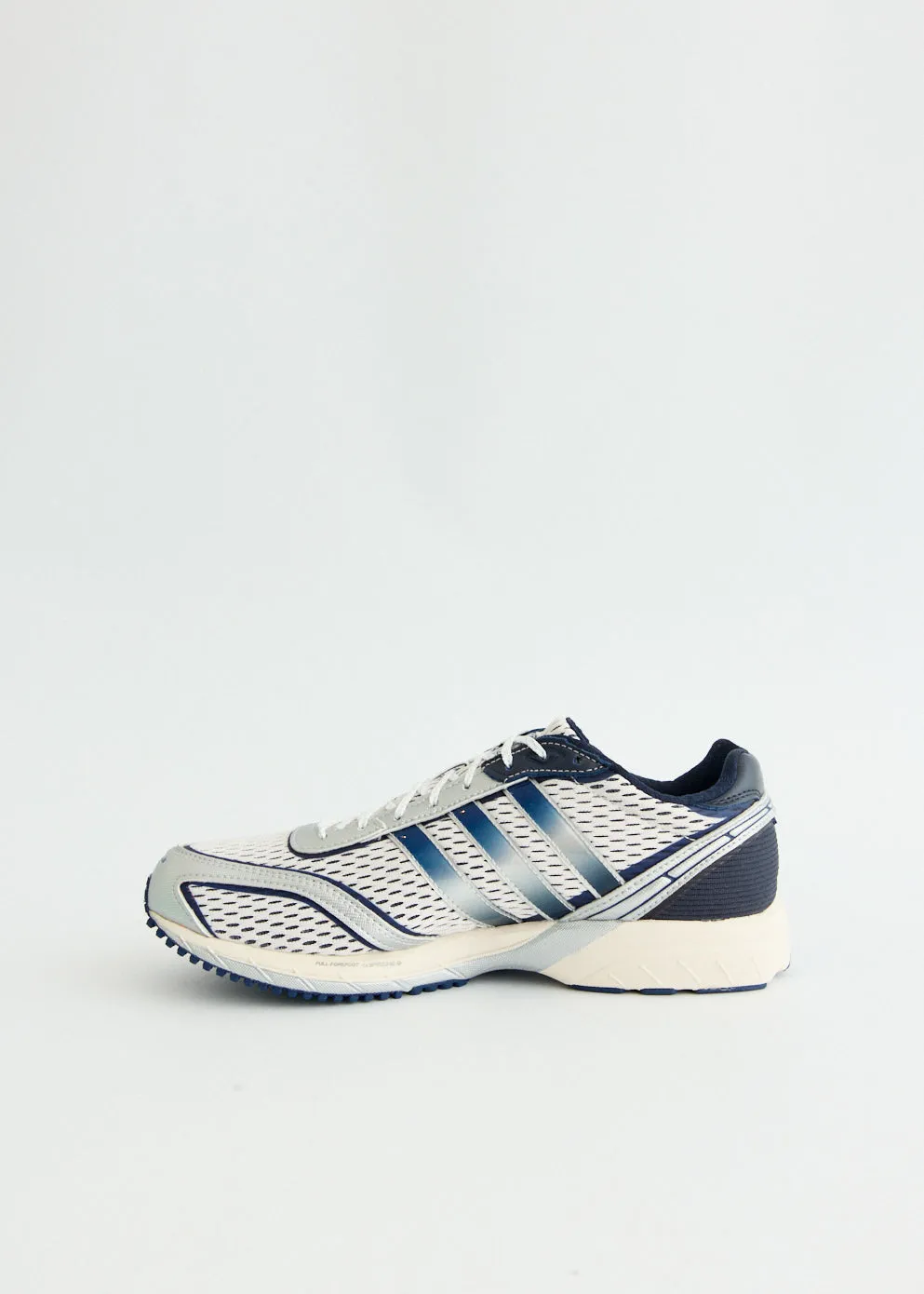 x Sporty & Rich Adizero Adios 'Navy' Sneakers Youth Pick Ad Shoot