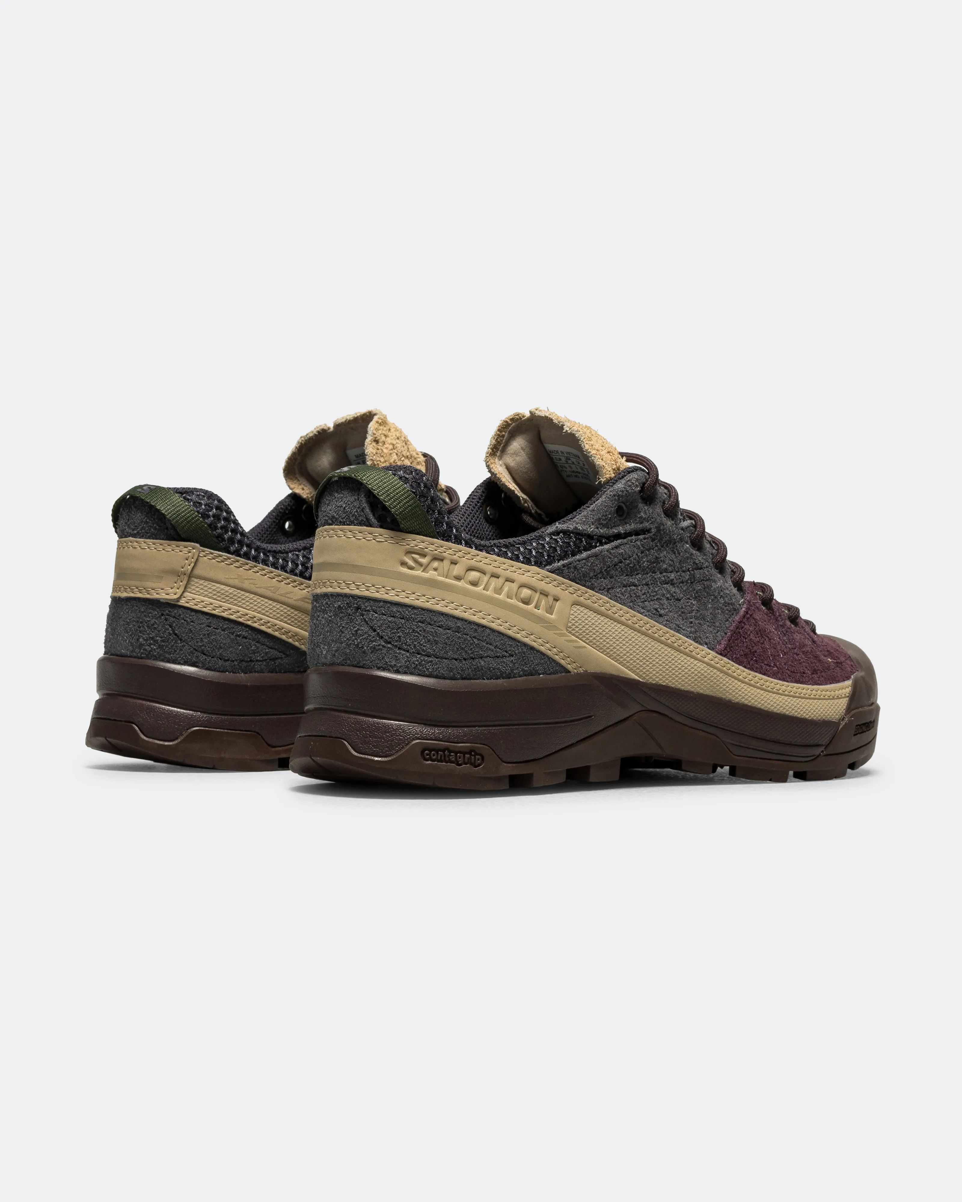 Weather Resistant Coating Non Slip Outsole Patterns X-ALP Suede - Plum Perfect/Nine Iron-Safari