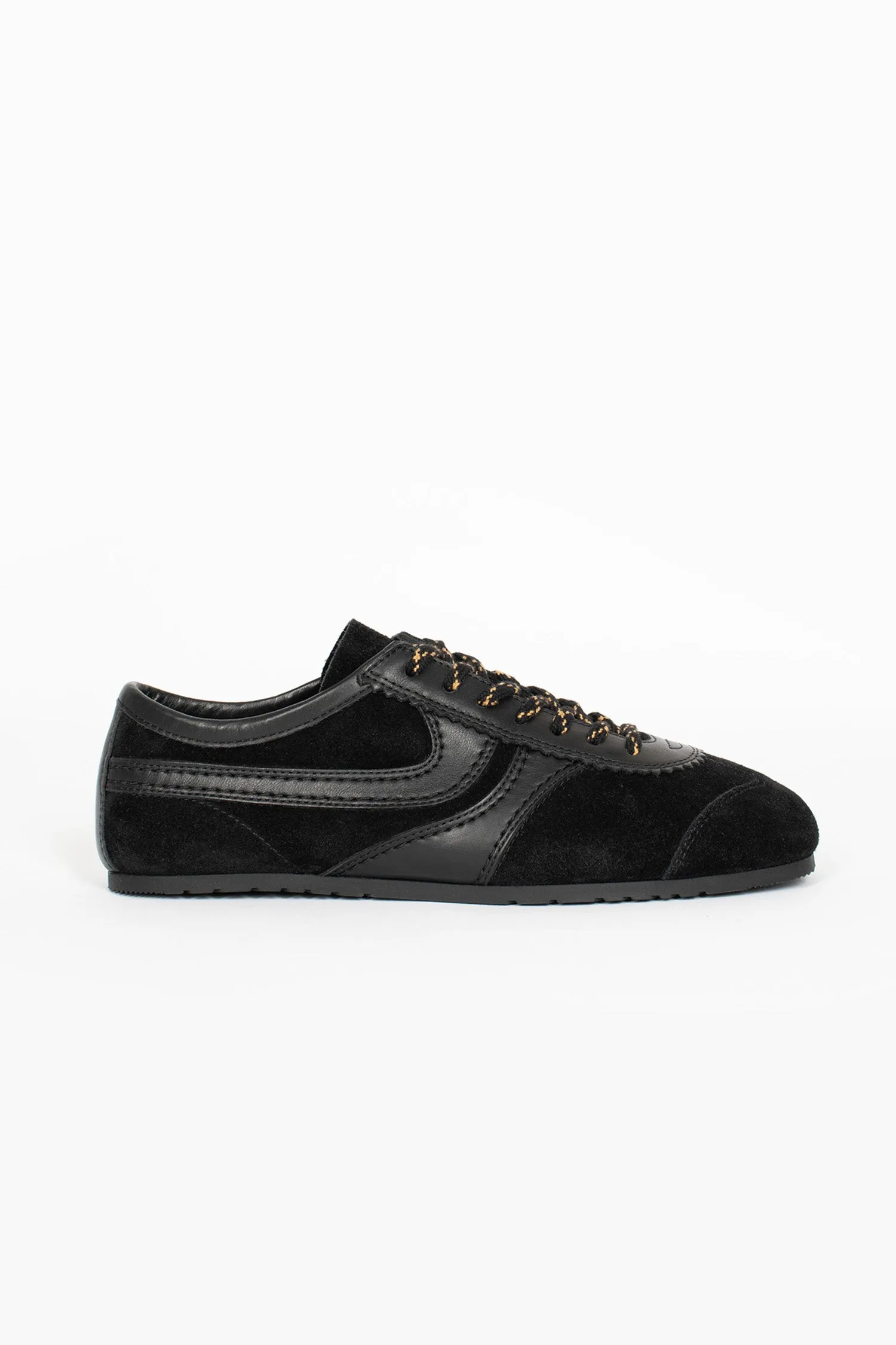 breathable insole Elevated Sole Marathon Suede Sneakers Black