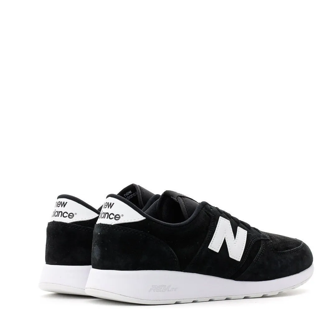 NEW BALANCE LIFESTYLE RE-ENGINEERED REVLITE BLACK WHITE SUEDE MRL420SN *** running in a light rail station area shoes gel sole shoes