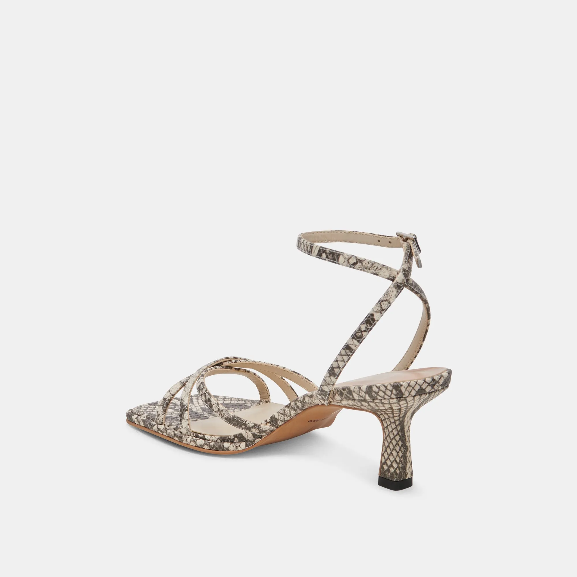 Classic Booties Summer Wedding Heels MANJI HEELS BLACK WHITE EMBOSSED SNAKE