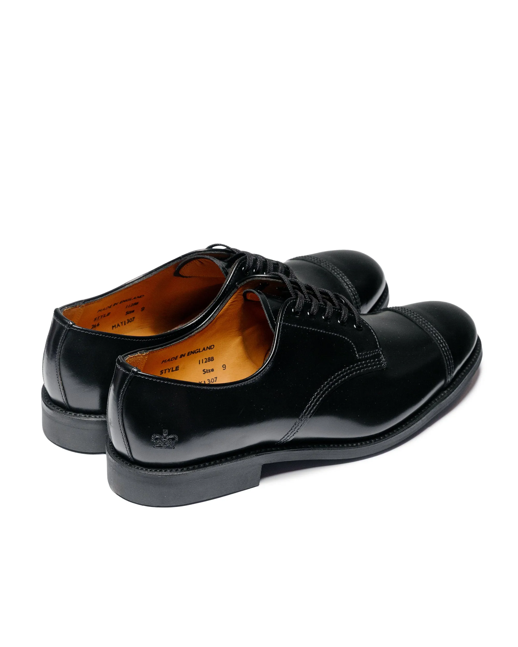 Sanders 1128B Military Derby Shoe Black Relaxed Cushion Market Day