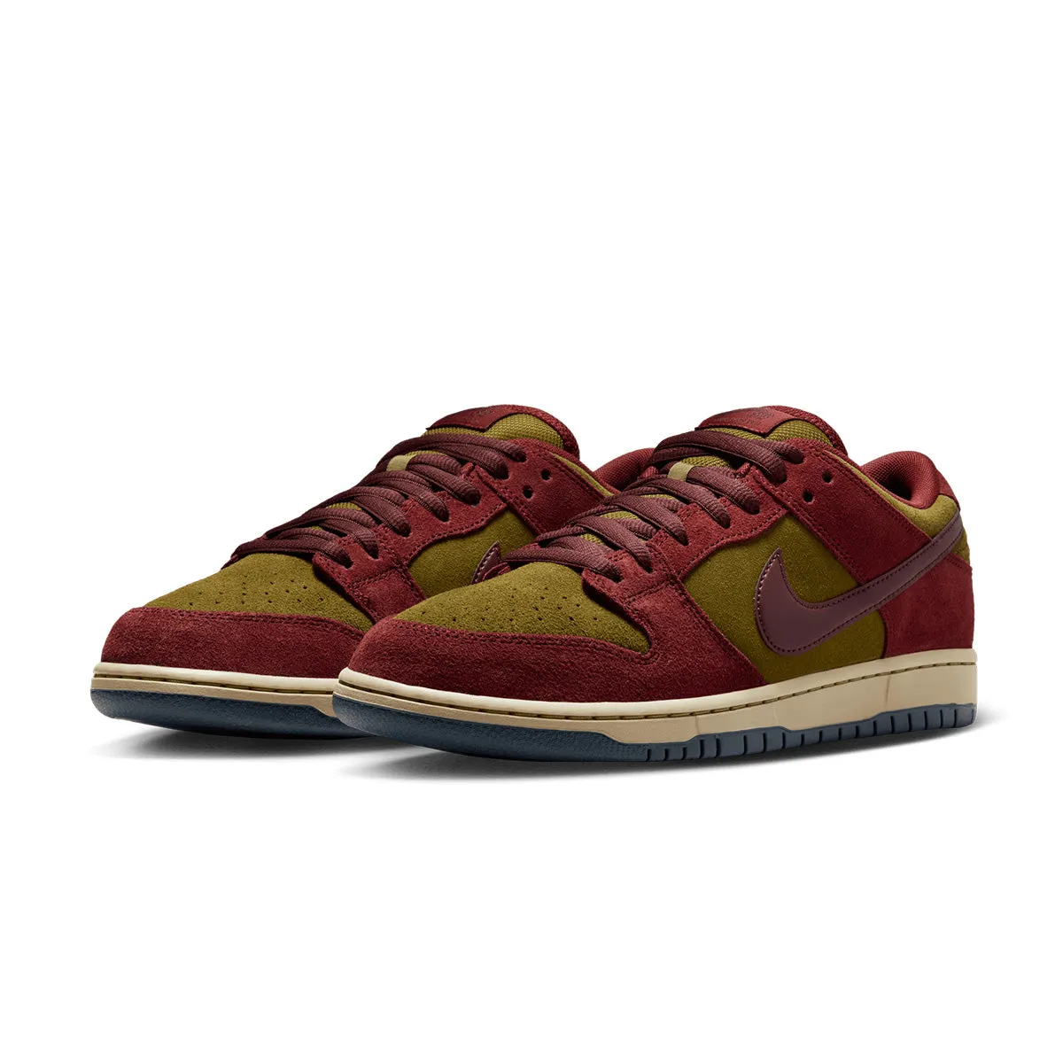 SB Dunk Low Pro 'Dark Team Red Olive Flak' Lightweight Knit Fabric Daily Use