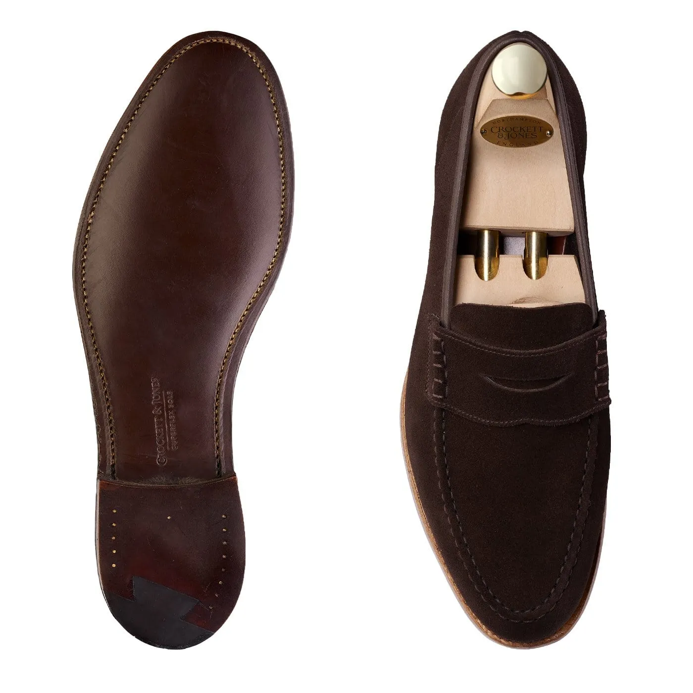 Seaton Dark Oak Suede Medallion Toe Trail Run