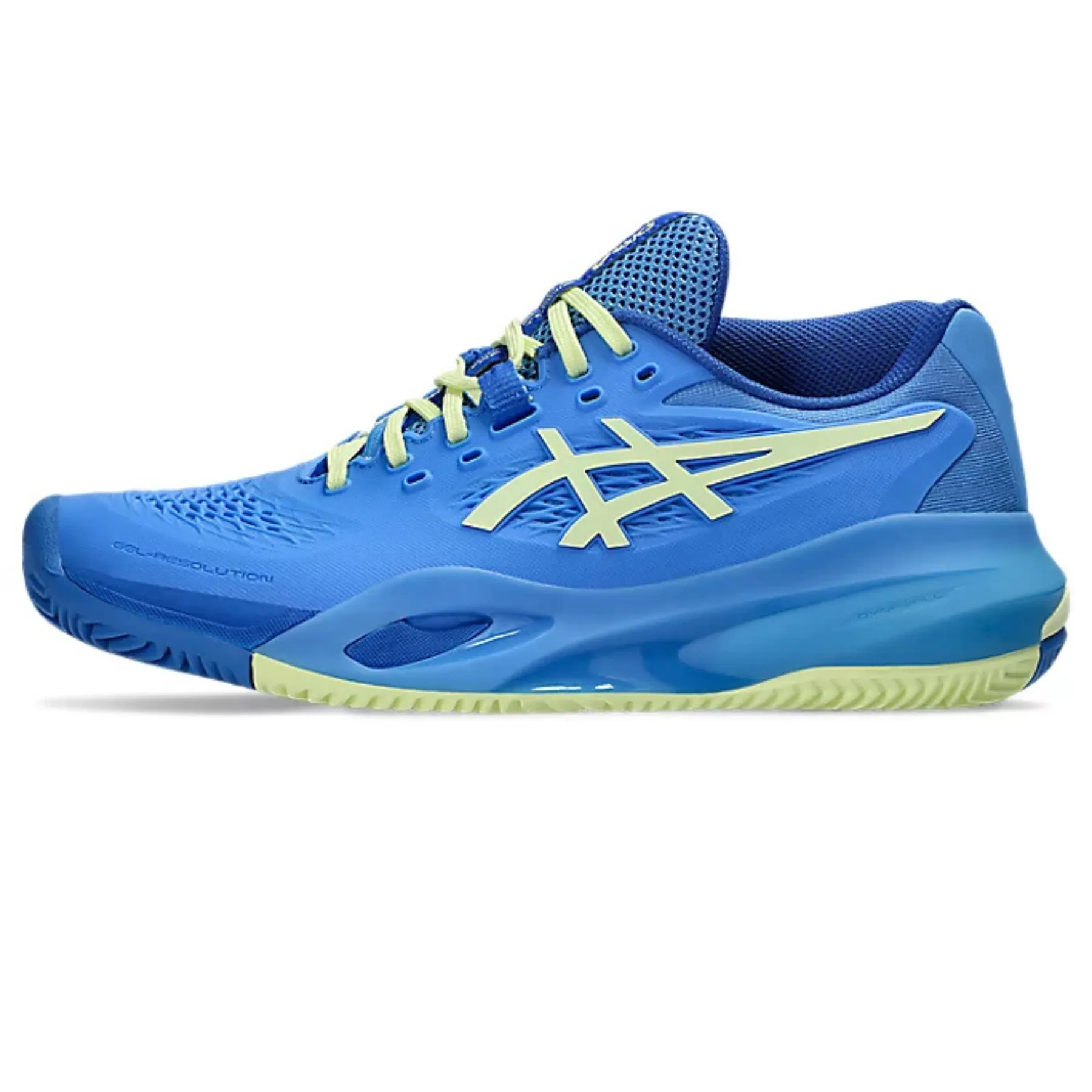 Asics Gel Resolution X Clay Womens Tennis Shoes Blue Coast /Huddle Yellow Classic padded insole