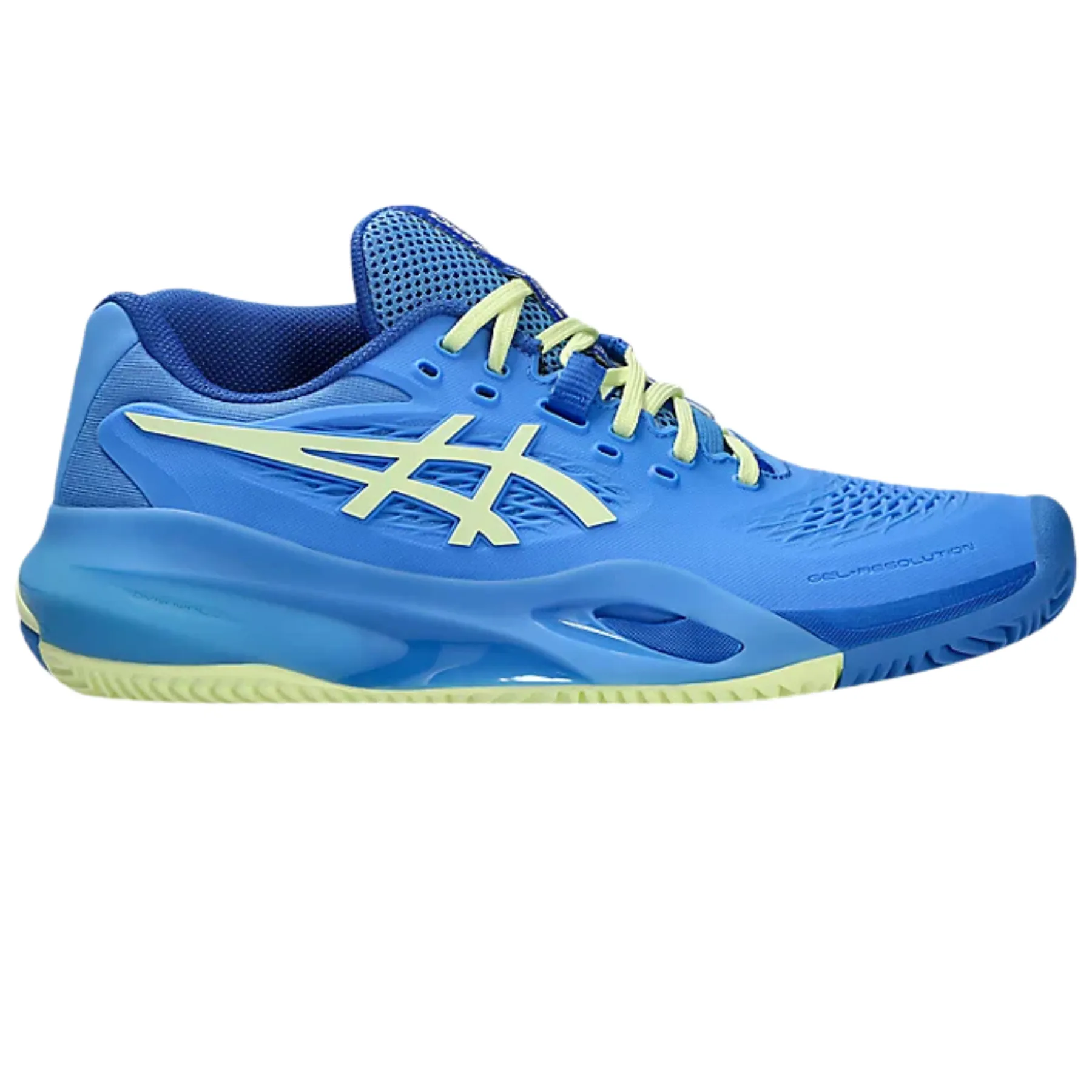 Asics Gel Resolution X Clay Womens Tennis Shoes Blue Coast /Huddle Yellow Odor Resistant