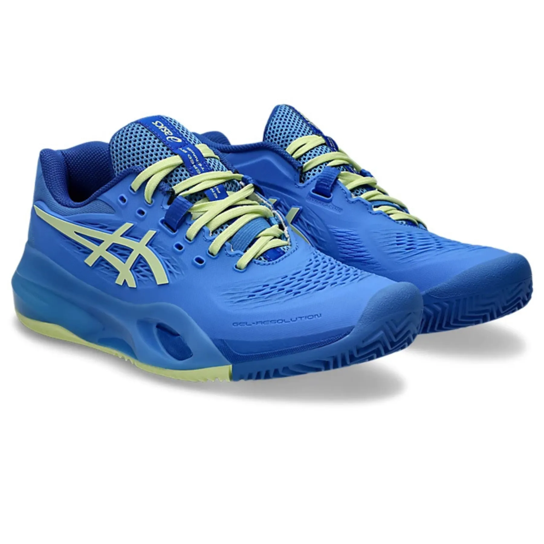 Asics Gel Resolution X Clay Womens Tennis Shoes Blue Coast /Huddle Yellow Easy Slip