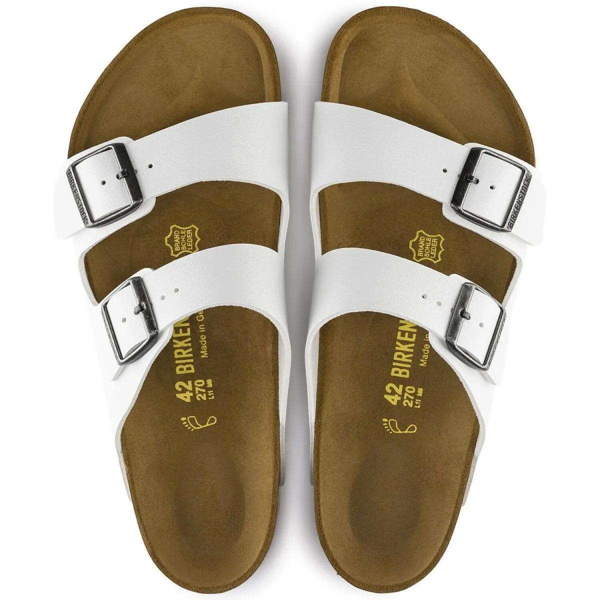 Birkenstock Men's Arizona White Birko-Flor Stylish Summer Shoes