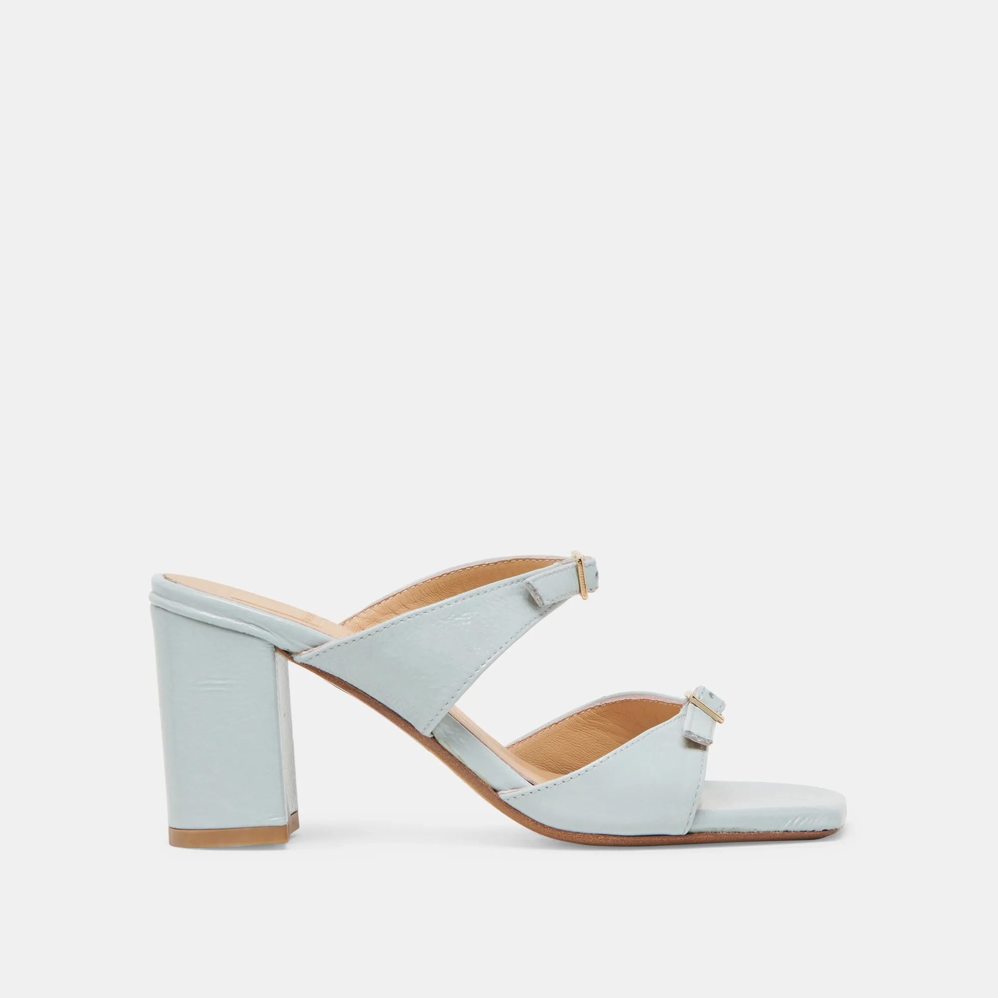 SHANE HEELS ICE BLUE CRINKLE PATENT Chic Heeled Booties Ultra High Heels