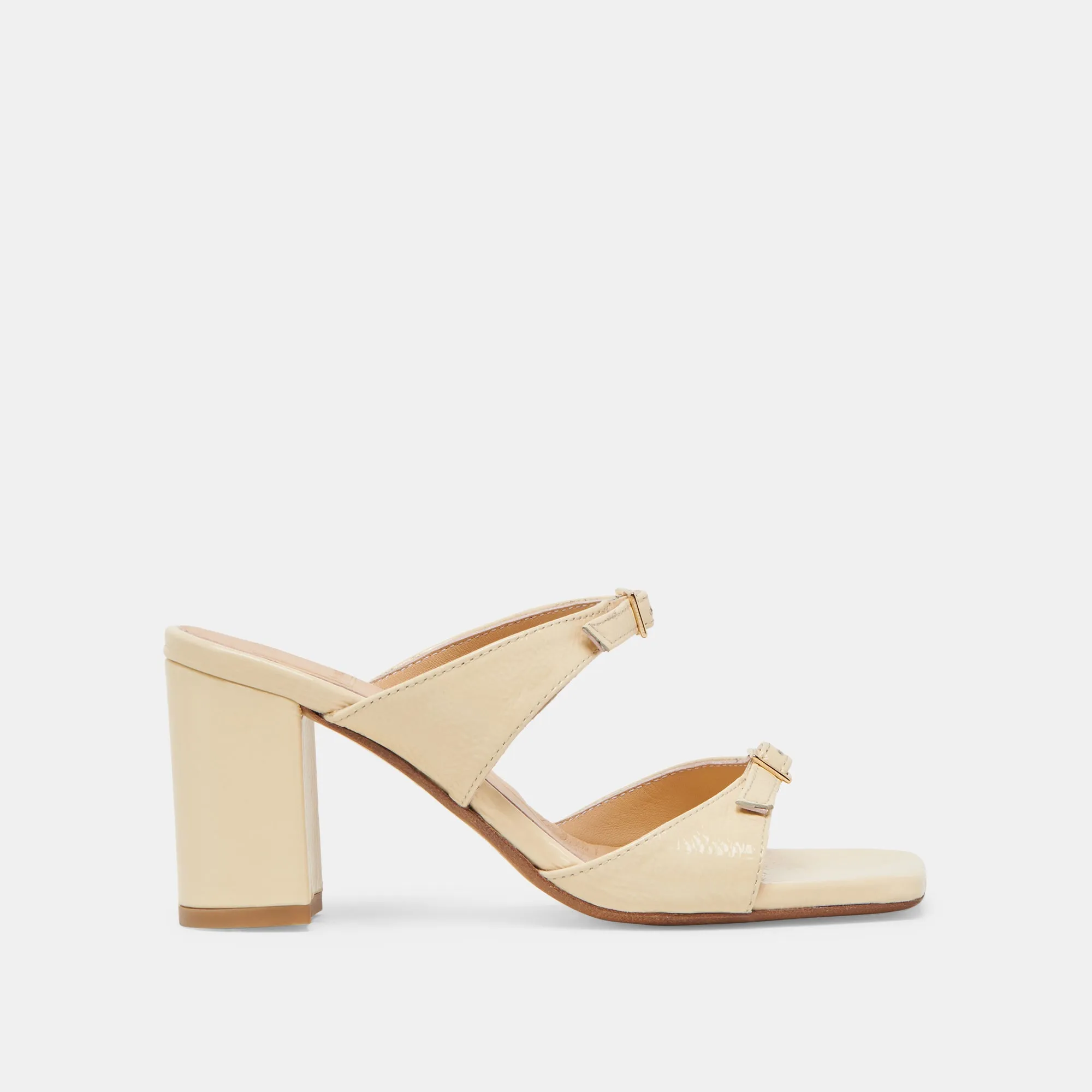 Tassel Accent Luxury Footwear SHANE HEELS LIGHT YELLOW CRINKLE PATENT