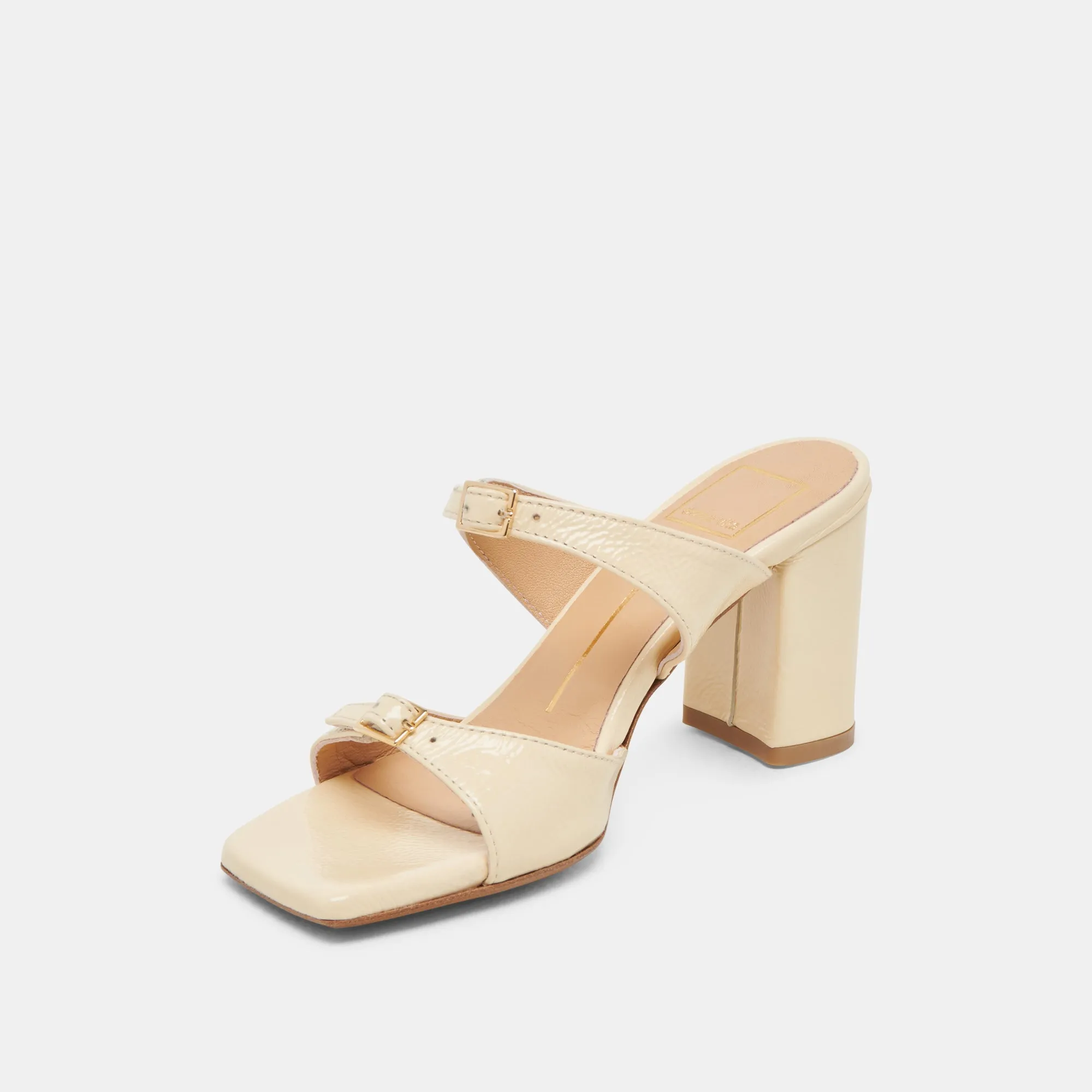 Soft Material SHANE HEELS LIGHT YELLOW CRINKLE PATENT