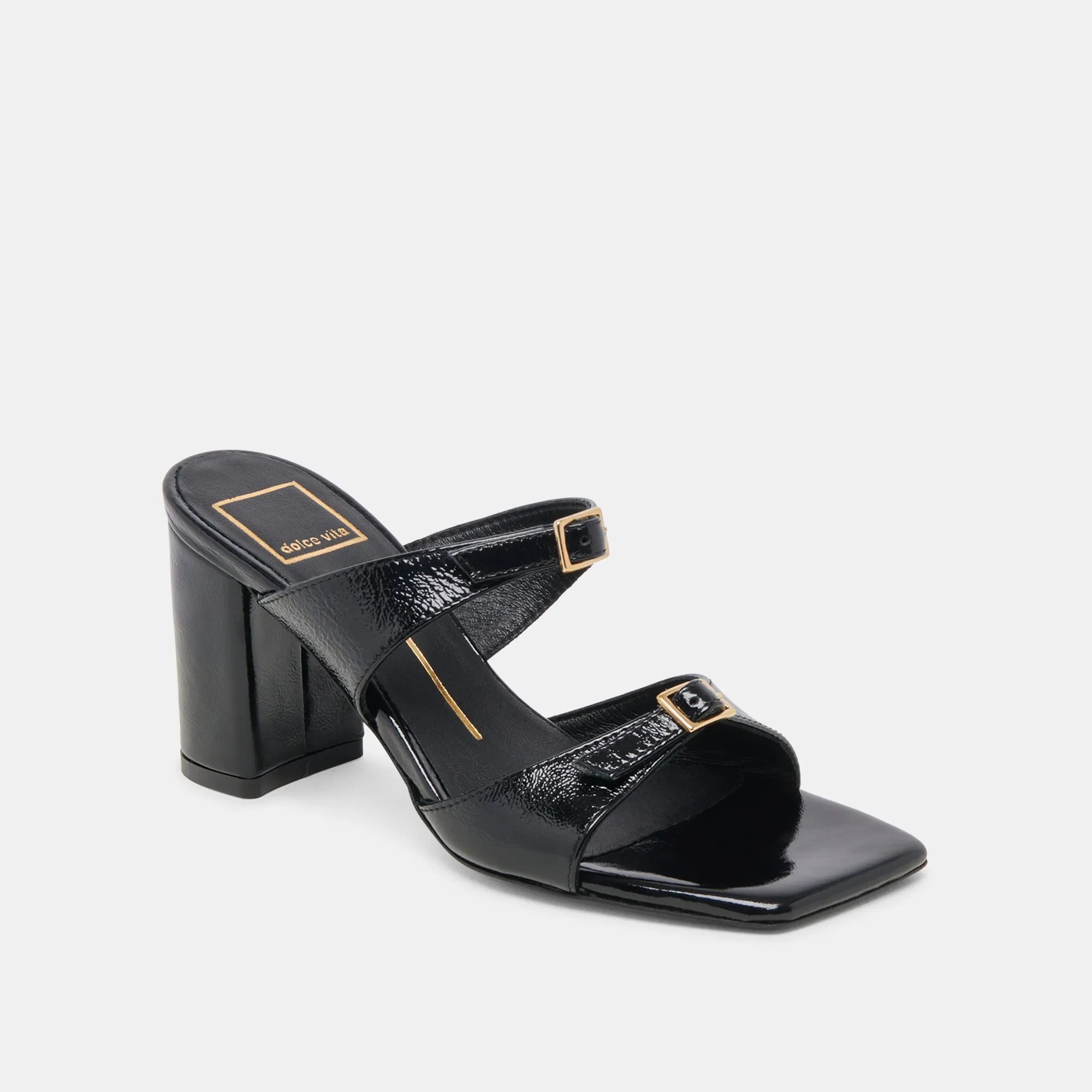 SHANE HEELS MIDNIGHT CRINKLE PATENT Outdoor Wedding Heels Easy Slip On