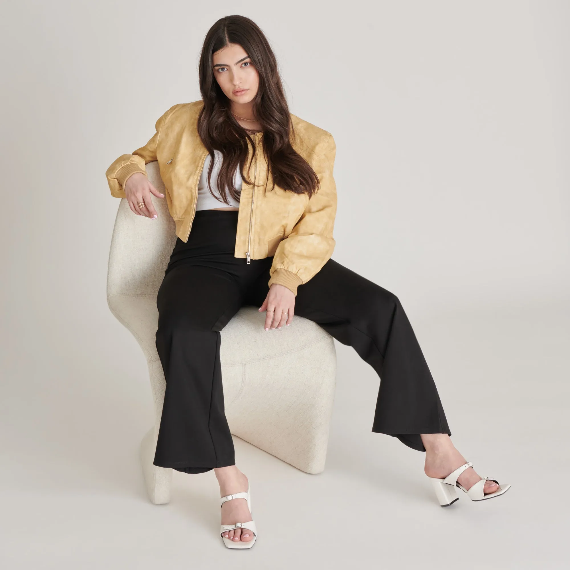 SHANE HEELS OFF WHITE CRINKLE PATENT Eva Midsole